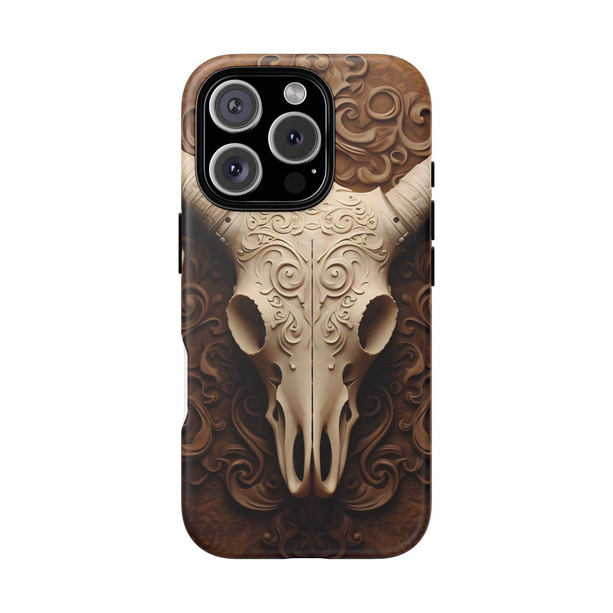 Baroque Ram Skull Hexagon Stone iPhone Case