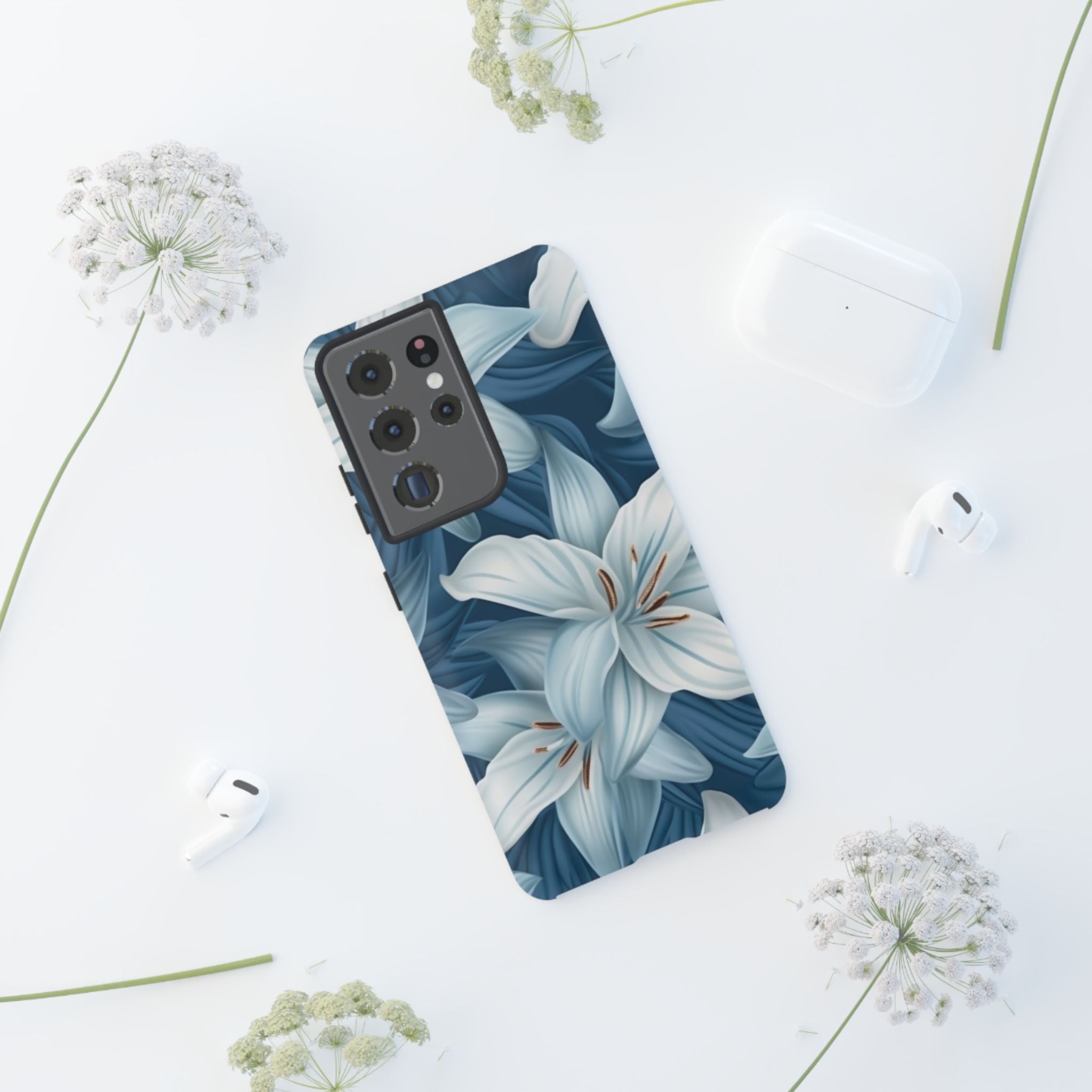 Pastel Blue Lily Samsung Phone Case