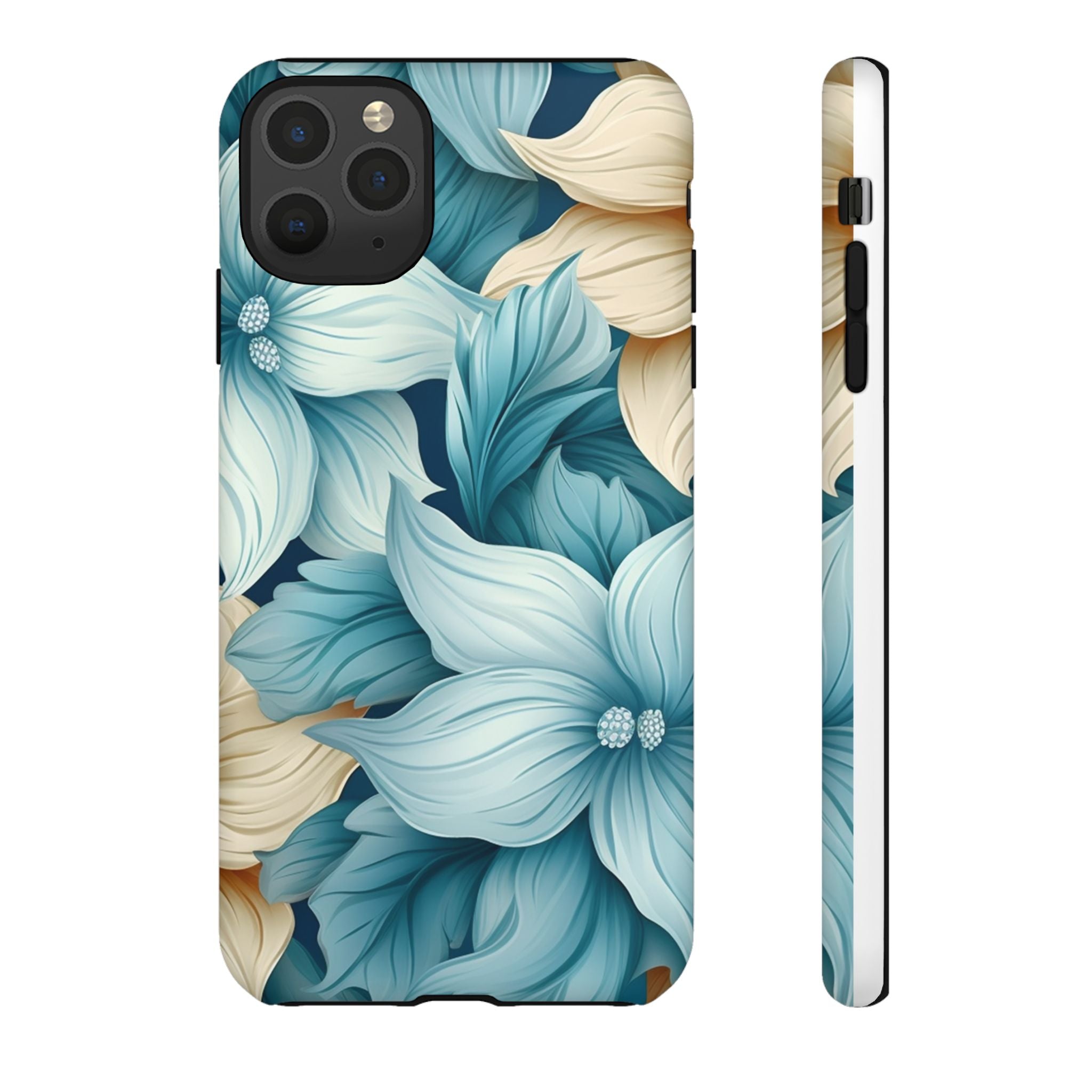 Teal Floral Hexagon iPhone Case - Rugged