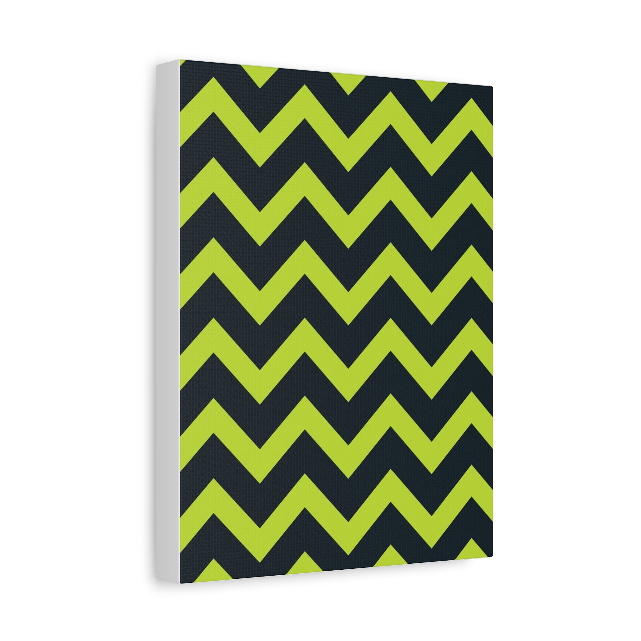 Lime & Forest Green Zigzag Canvas Art