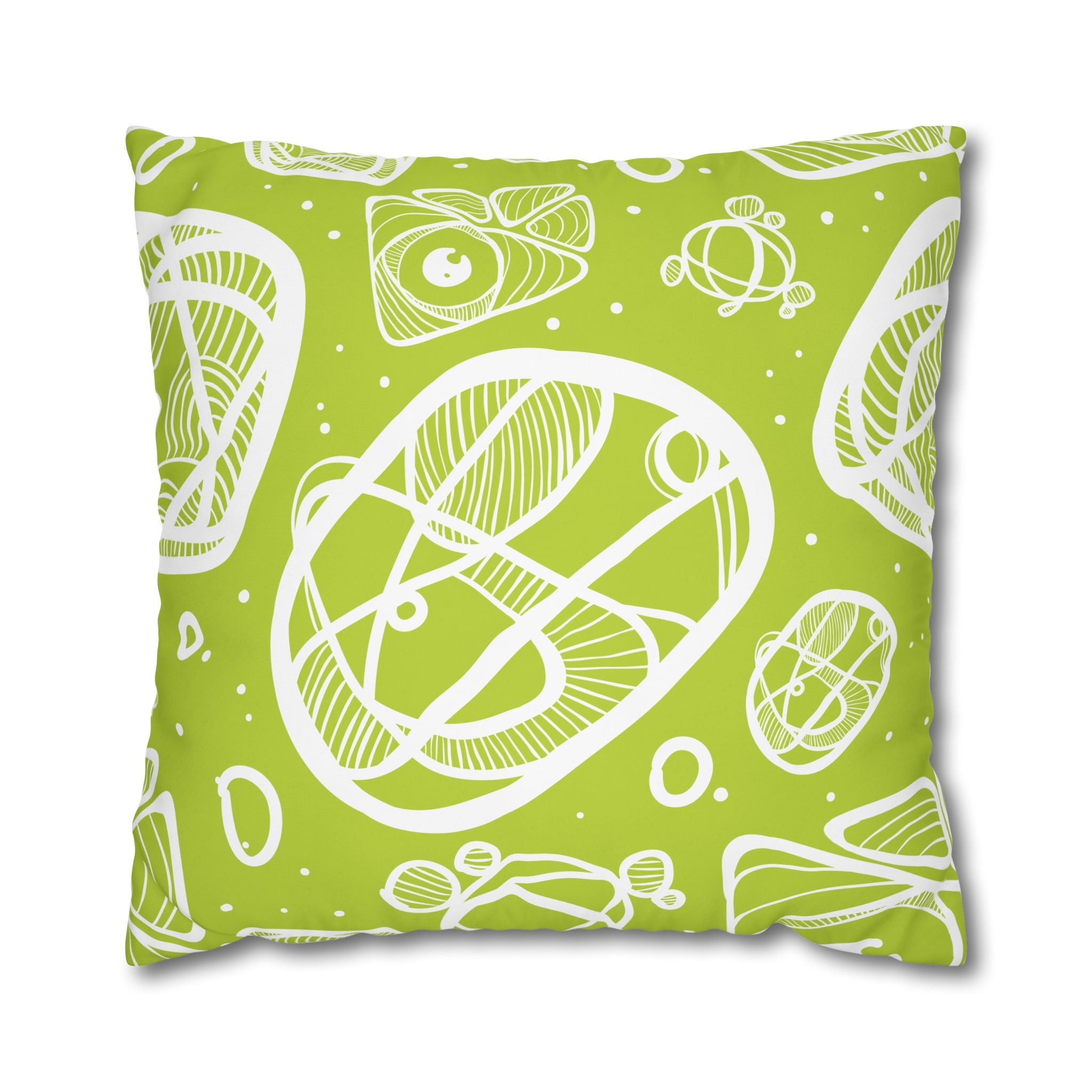 Lime Green Abstract Art Pillowcase