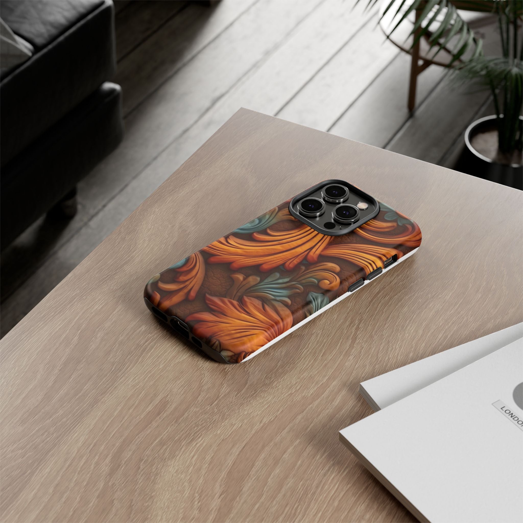 Baroque Copper iPhone Case - Hexagon Stone