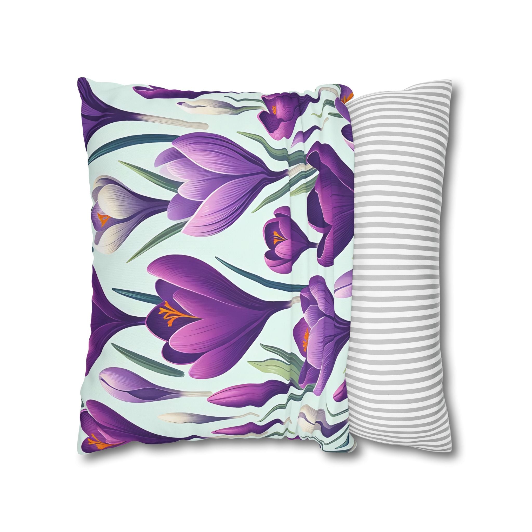 Purple Crocus Flower Pillowcase