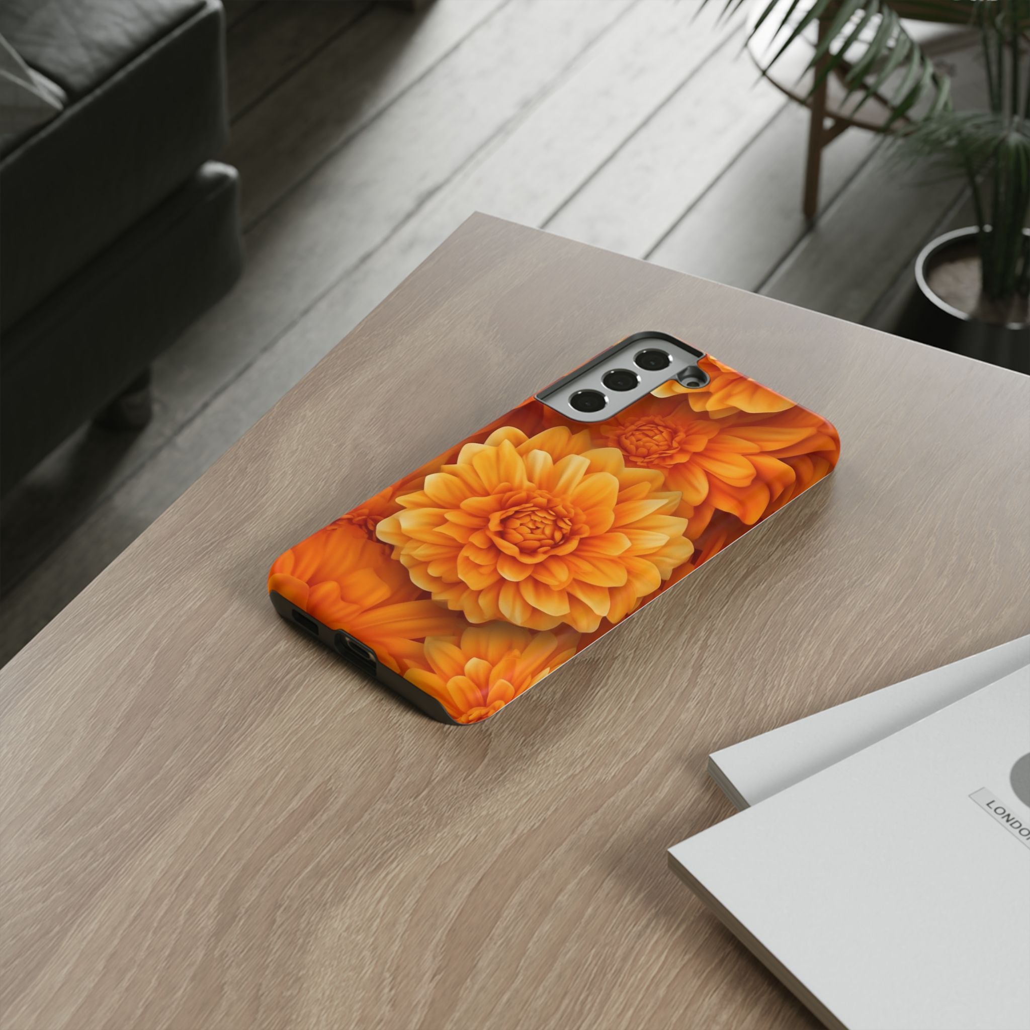 Orange Dahlia Bloom Samsung Case