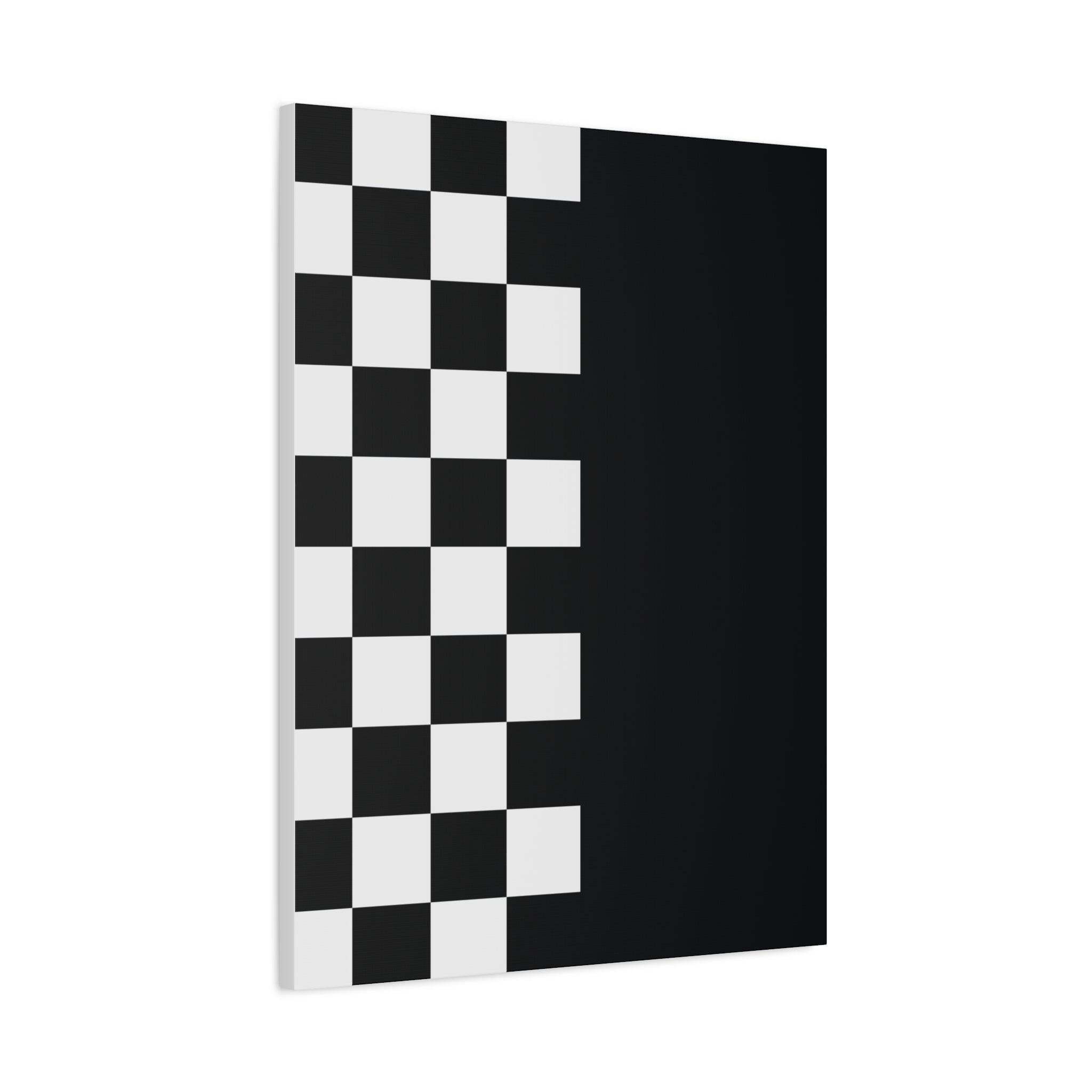 Abstract Black & White Checkered Canvas Art