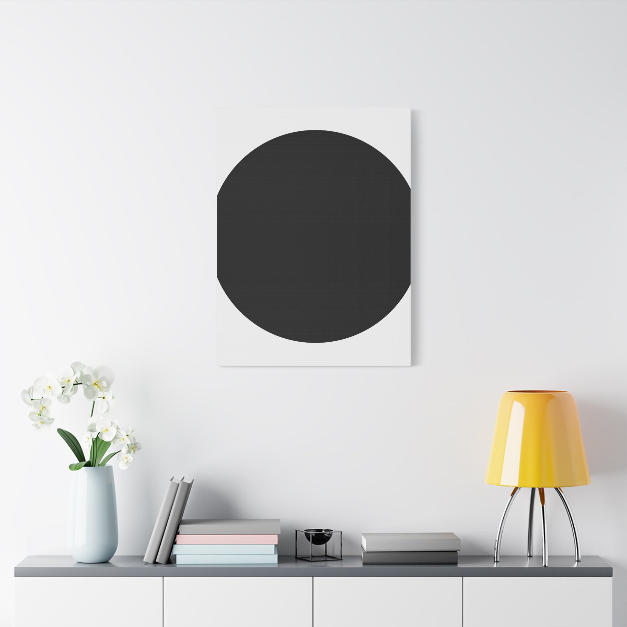 Minimalist Black Circle Canvas Art