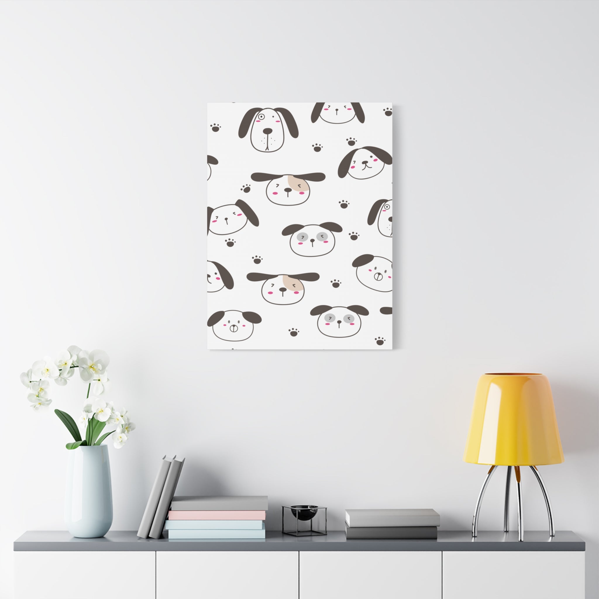 Cute Puppy Paw Print Canvas Art