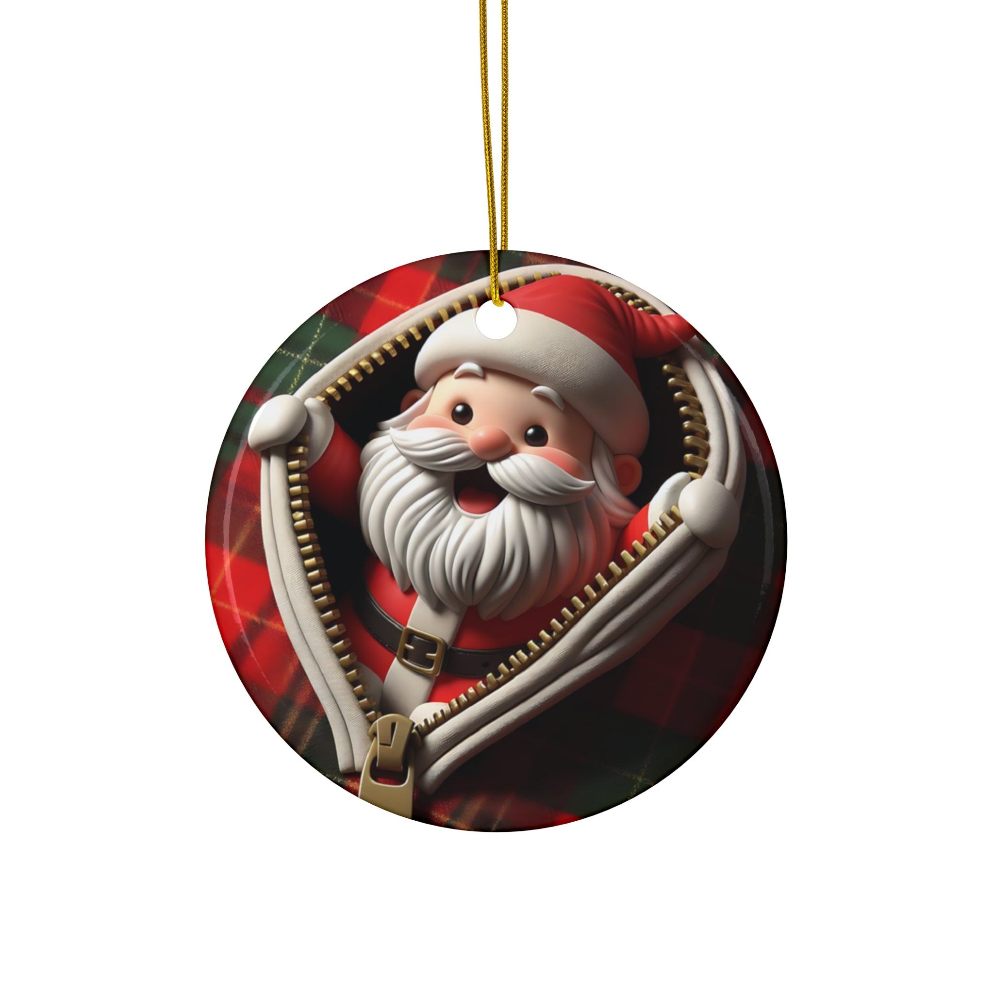 Santa's Zip-Up Surprise Ornament