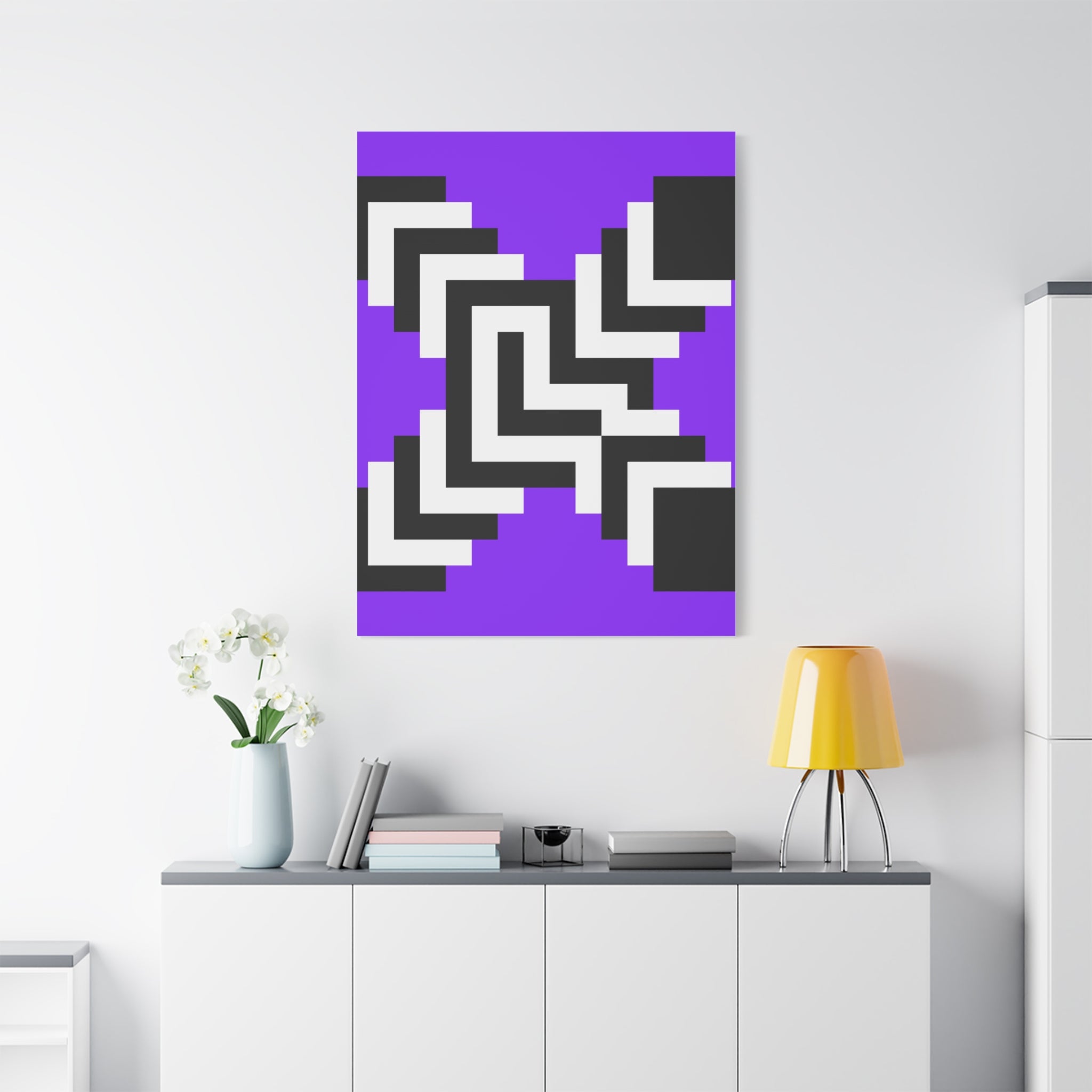 Purple Pixel Art Geometric Canvas