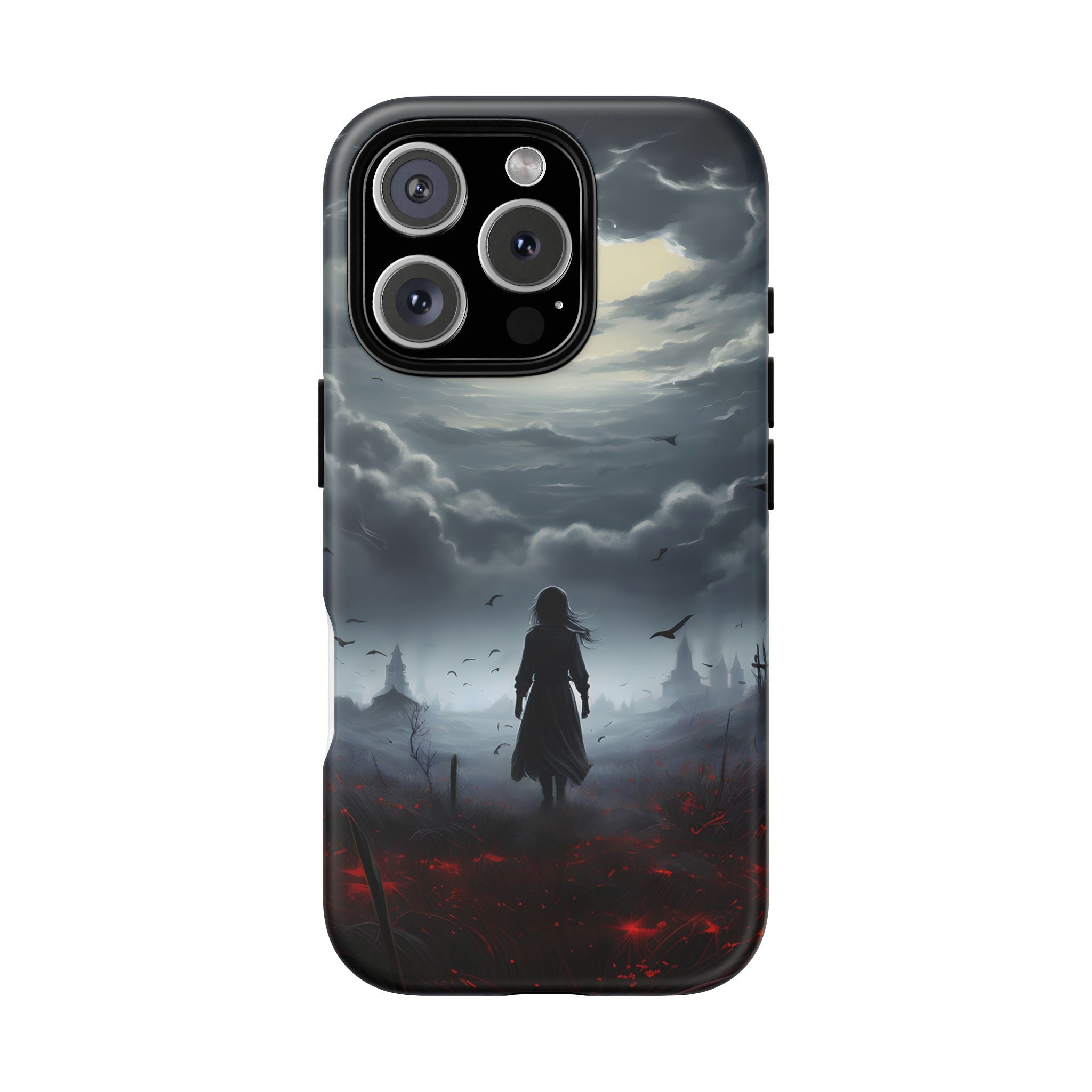 Stormy Silhouette Hexagon Stone iPhone Case