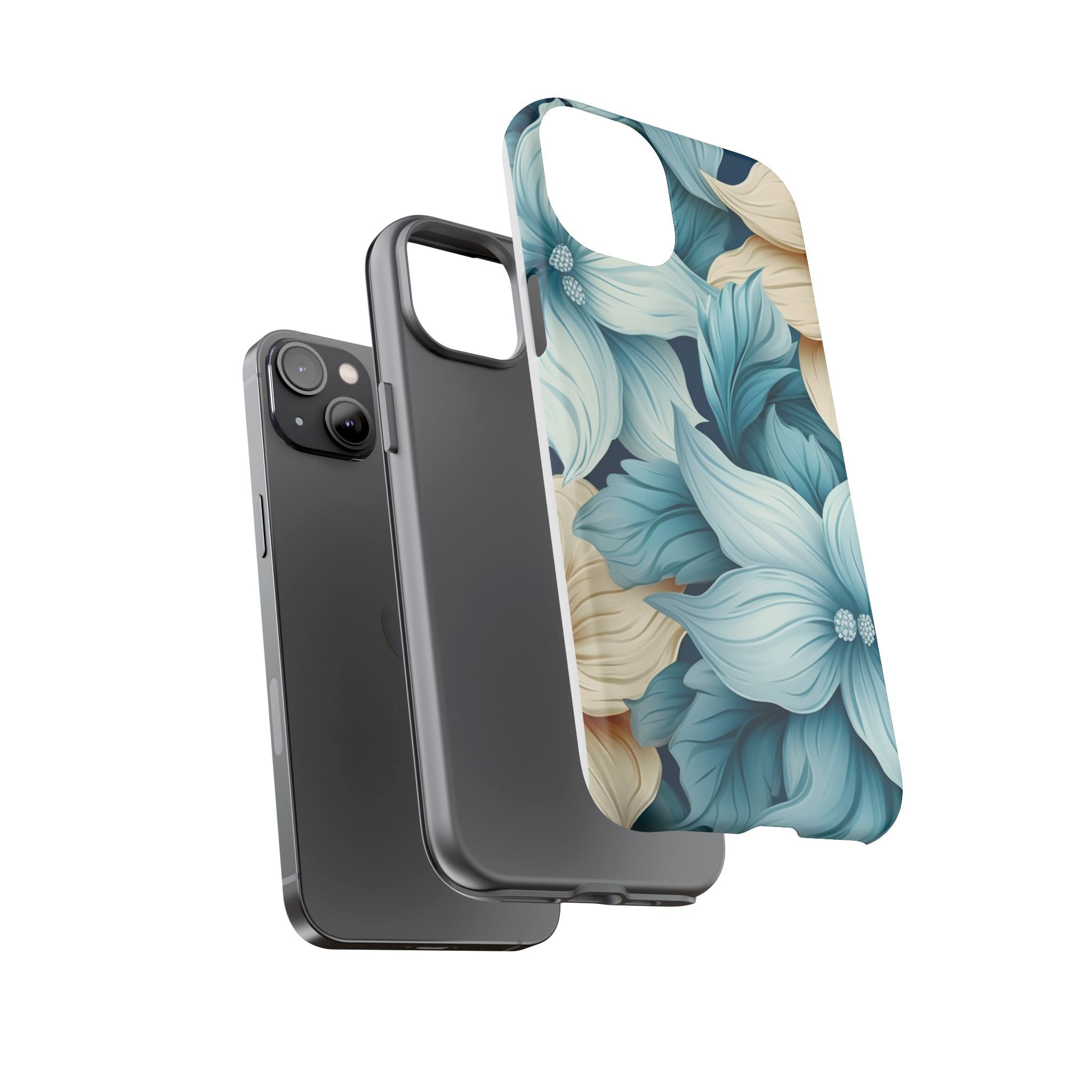 Teal Floral Hexagon iPhone Case - Rugged