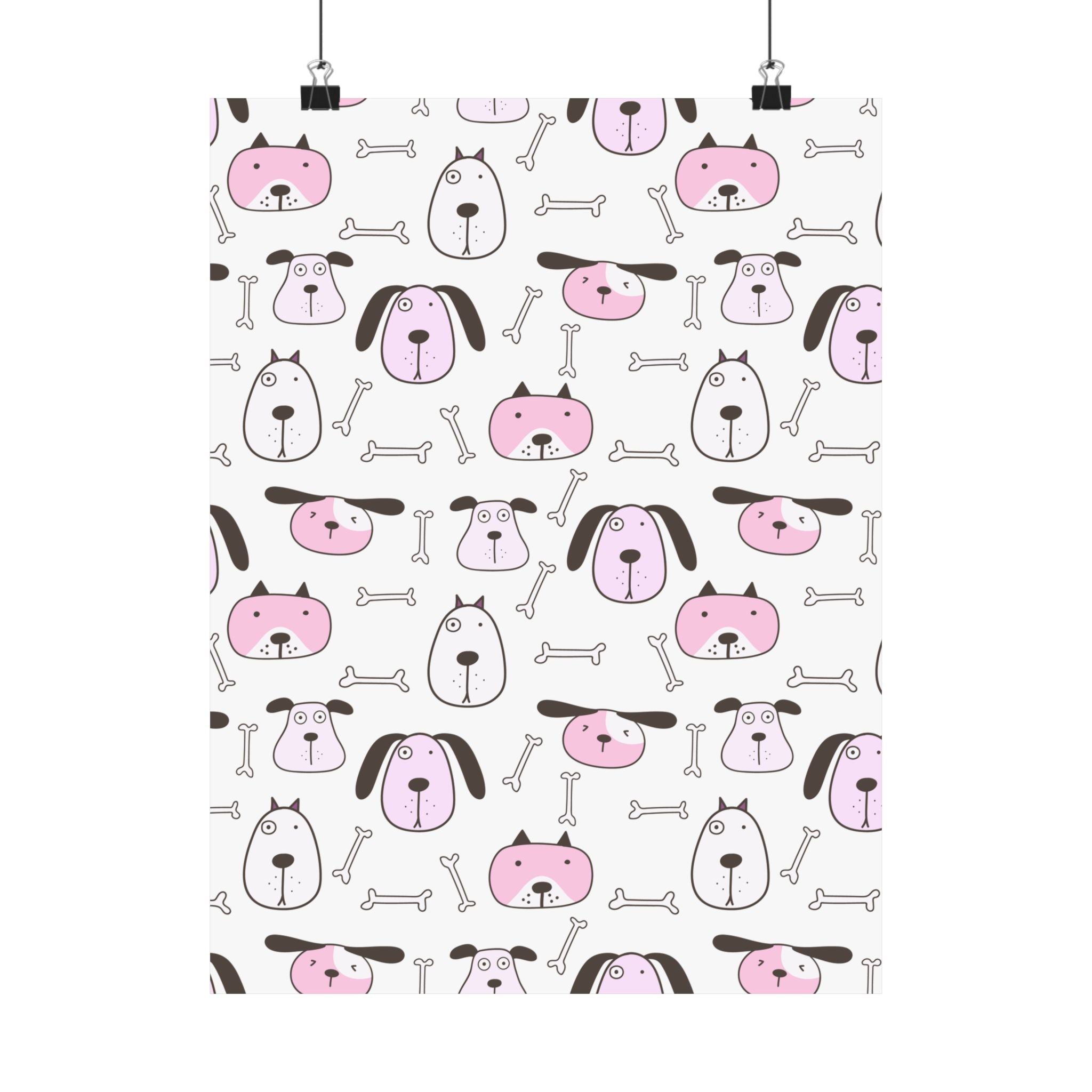 Cute Puppy Bones Pattern Poster