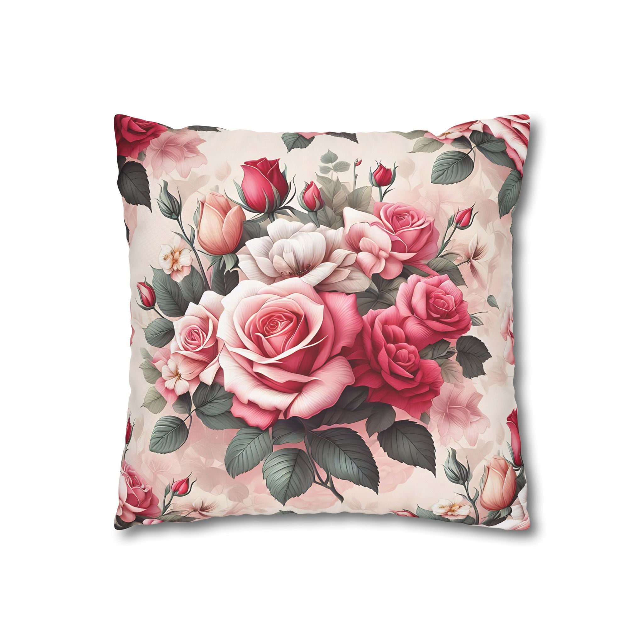 Pink Rose Pillowcase - Romantic Floral Design