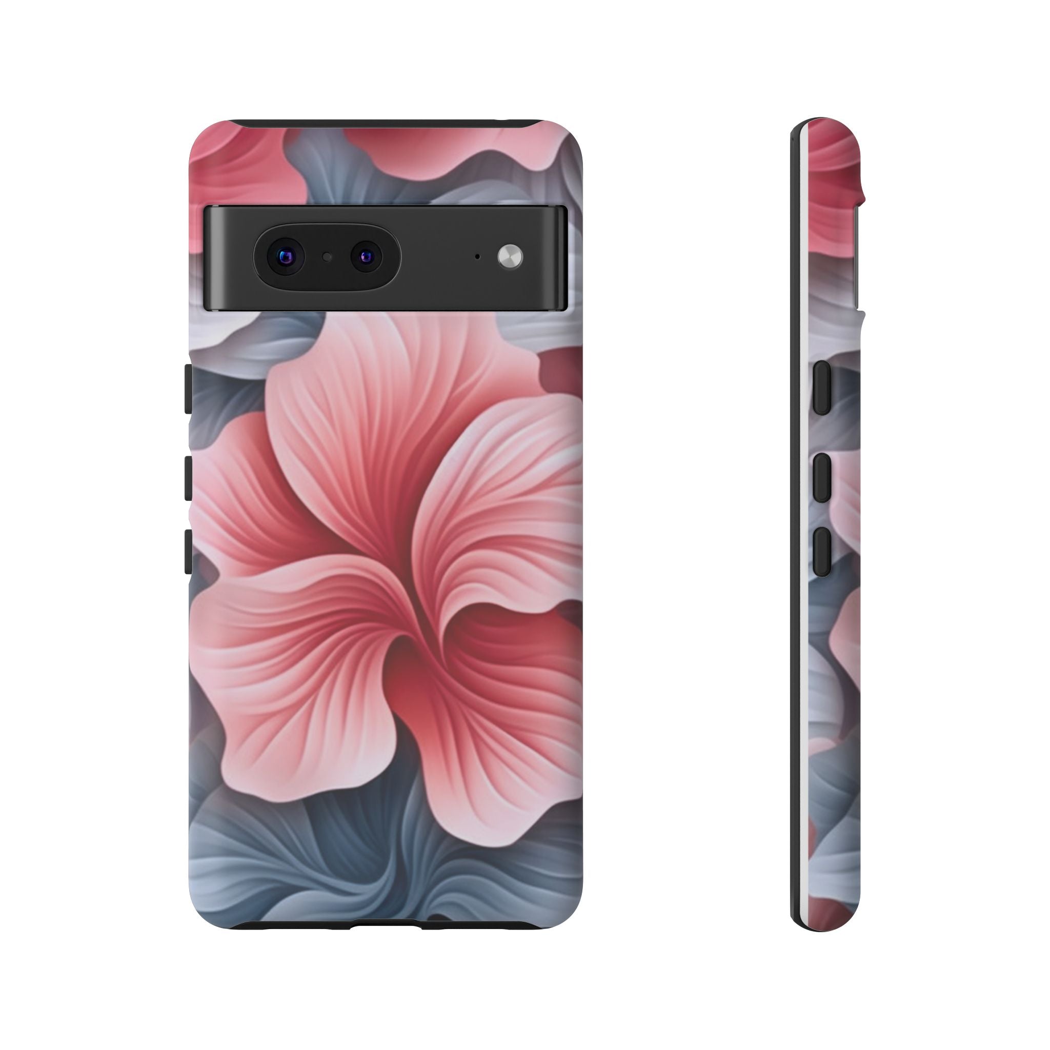 Abstract Floral Google Pixel Case (All Models) - Pink & Grey