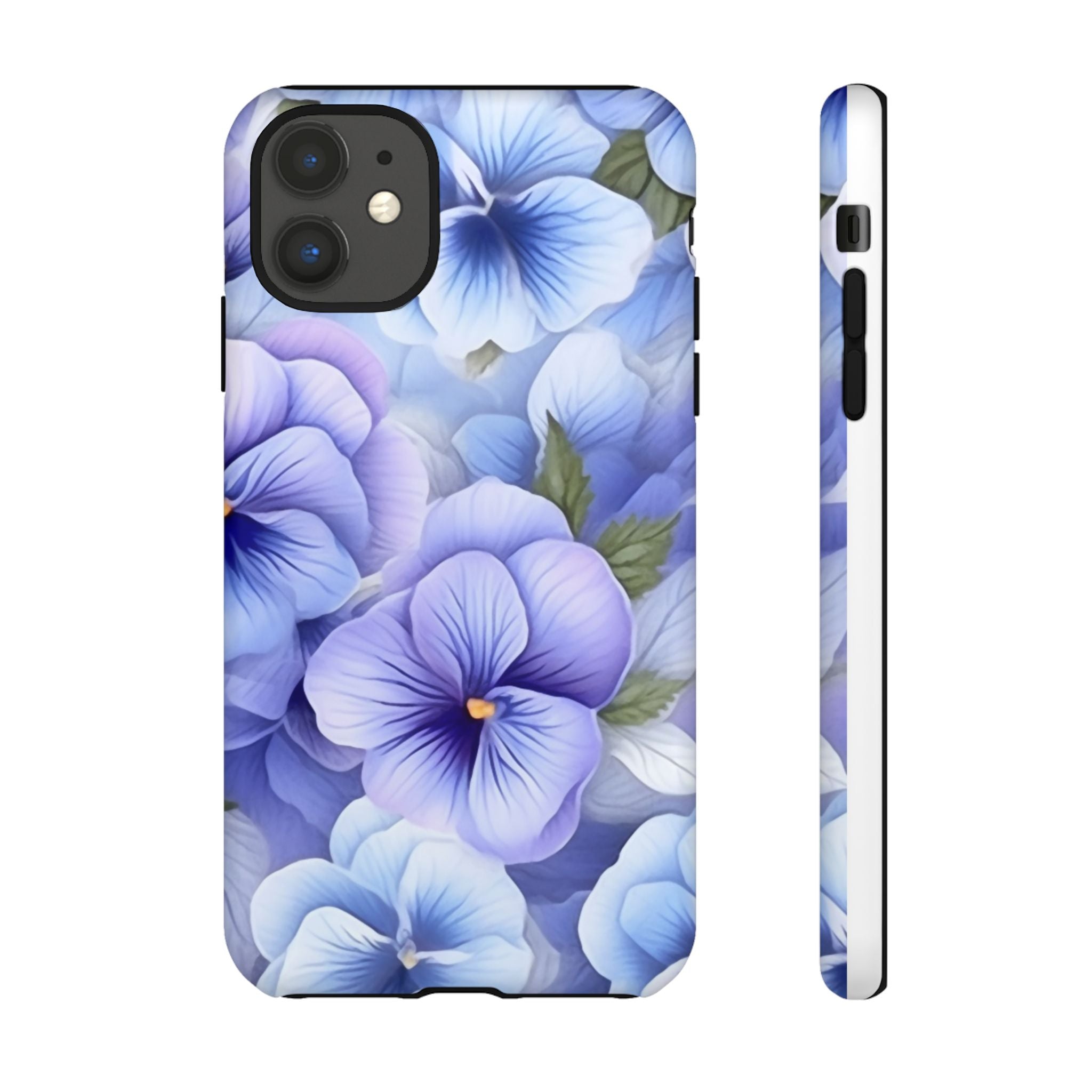 Dreamy Pansy Blue iPhone Case - Hexagon Stone