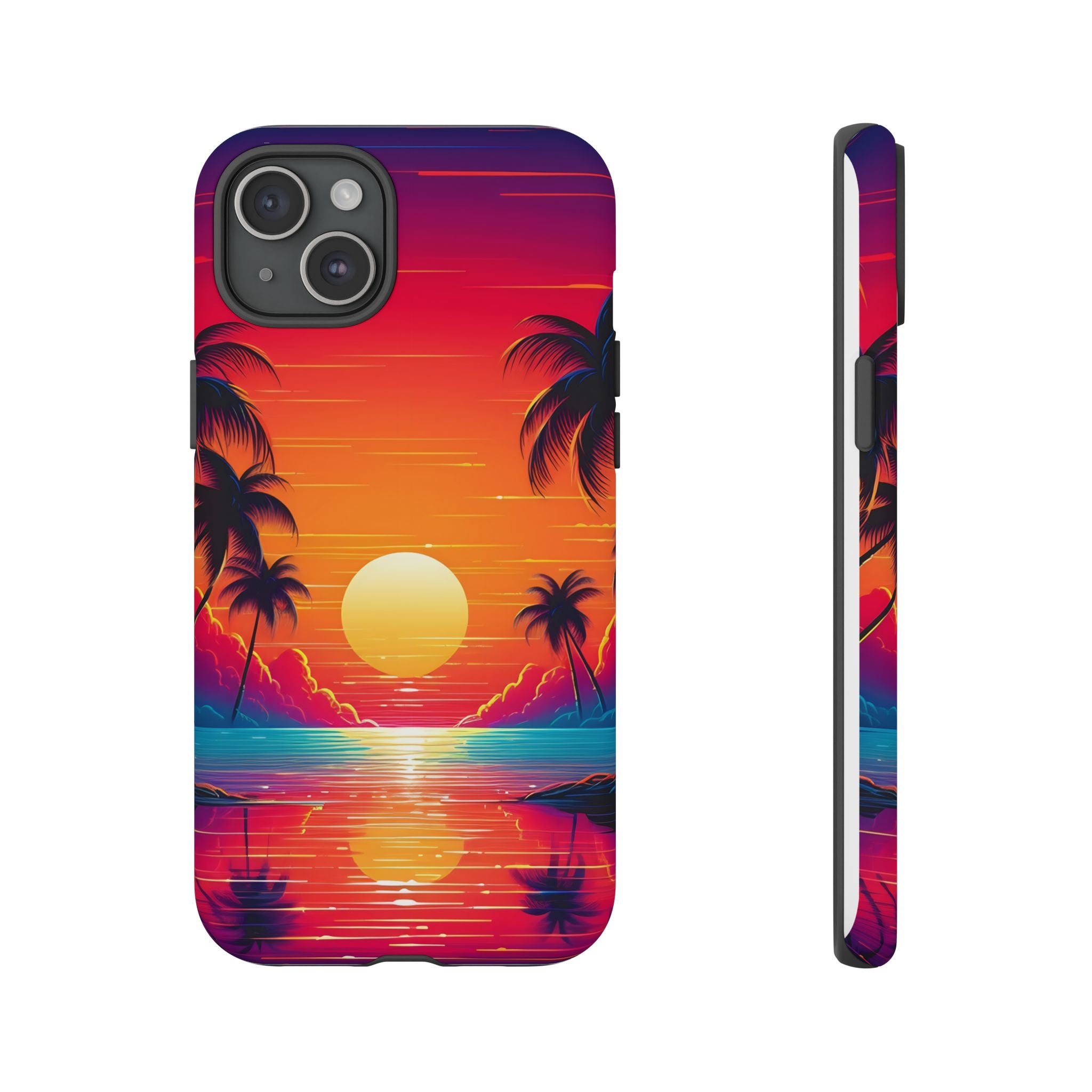 Sunset Palm Beach iPhone Case - Hexagon Stone