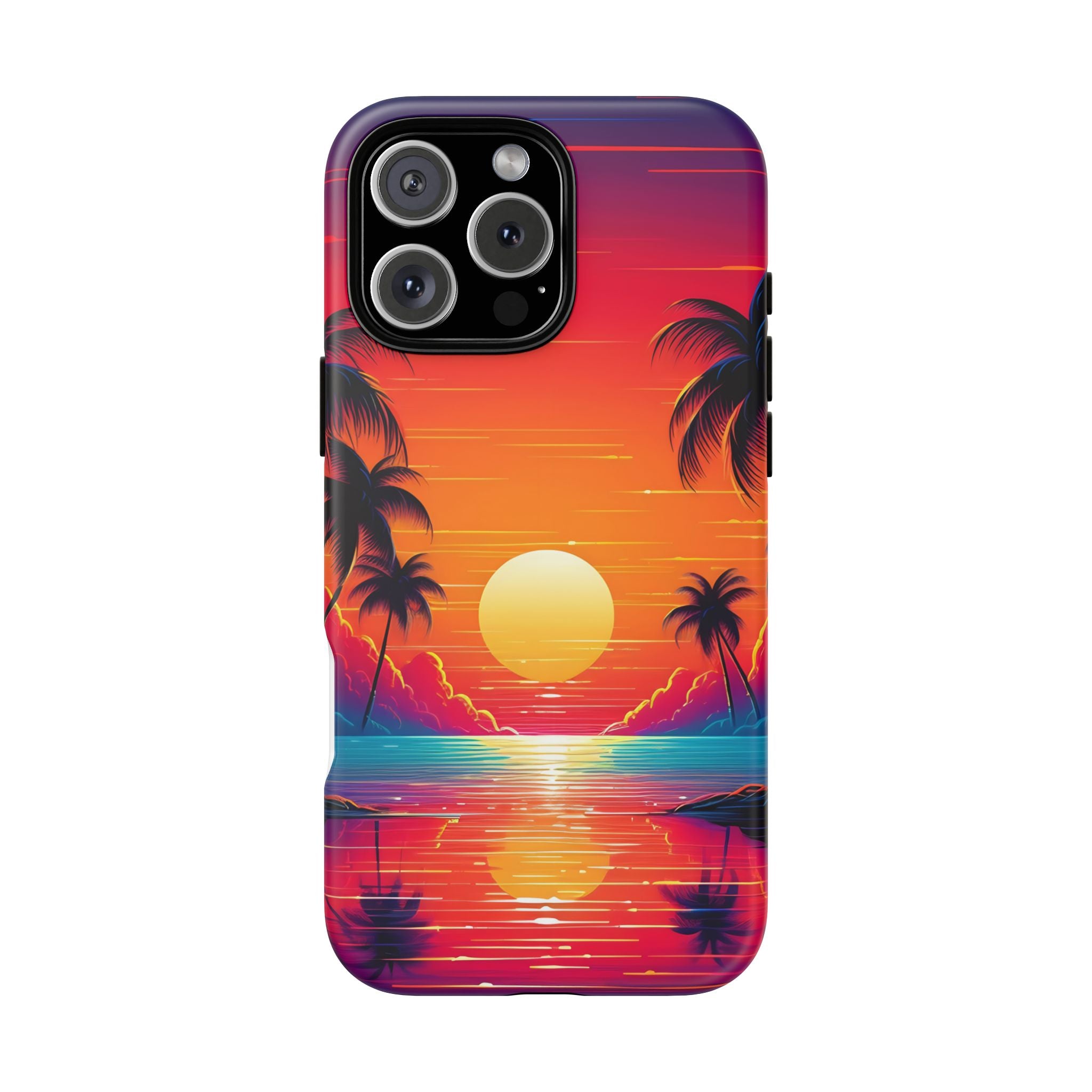 Sunset Palm Beach iPhone Case - Hexagon Stone