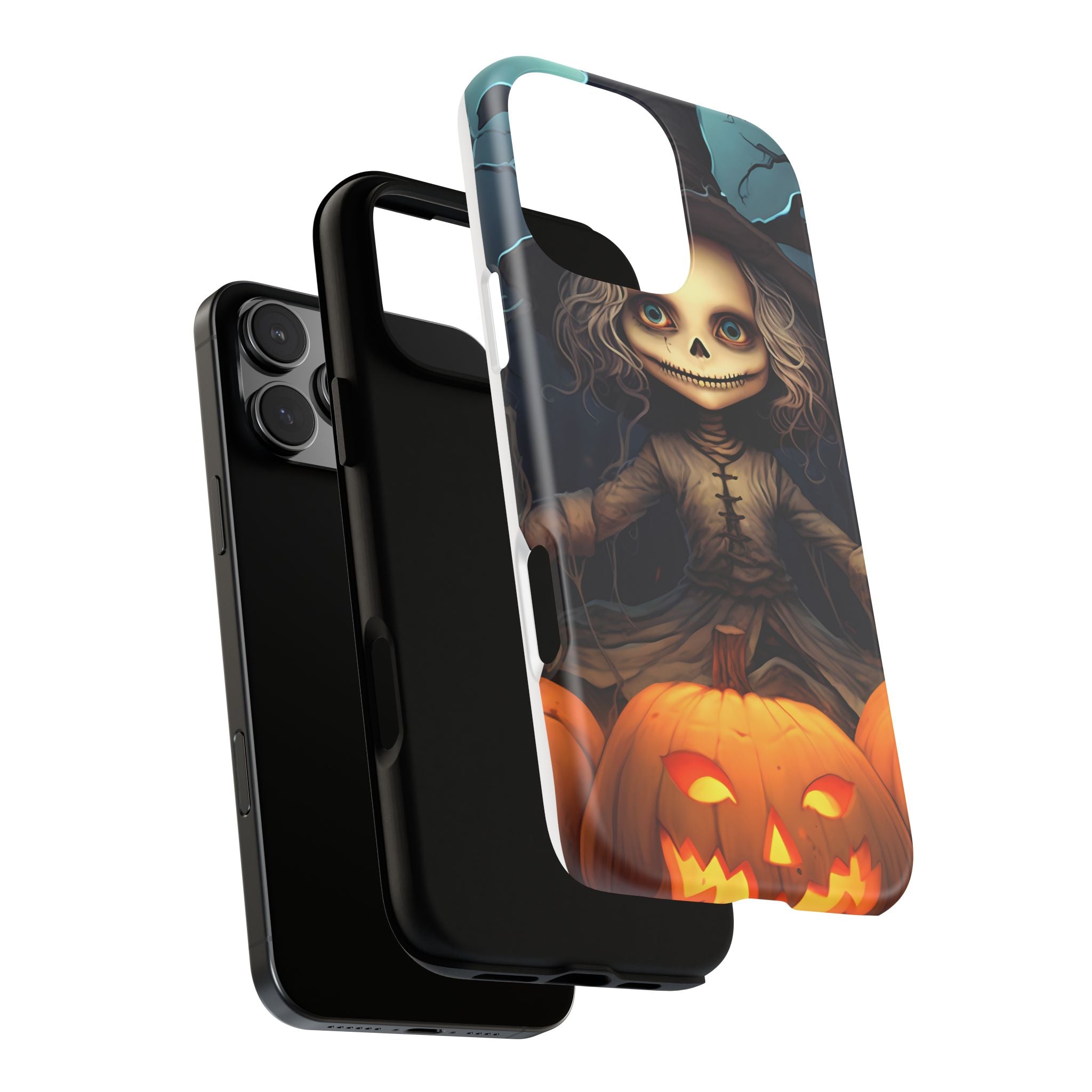 Spooky Skull Girl Halloween iPhone Case - Hexagon Stone