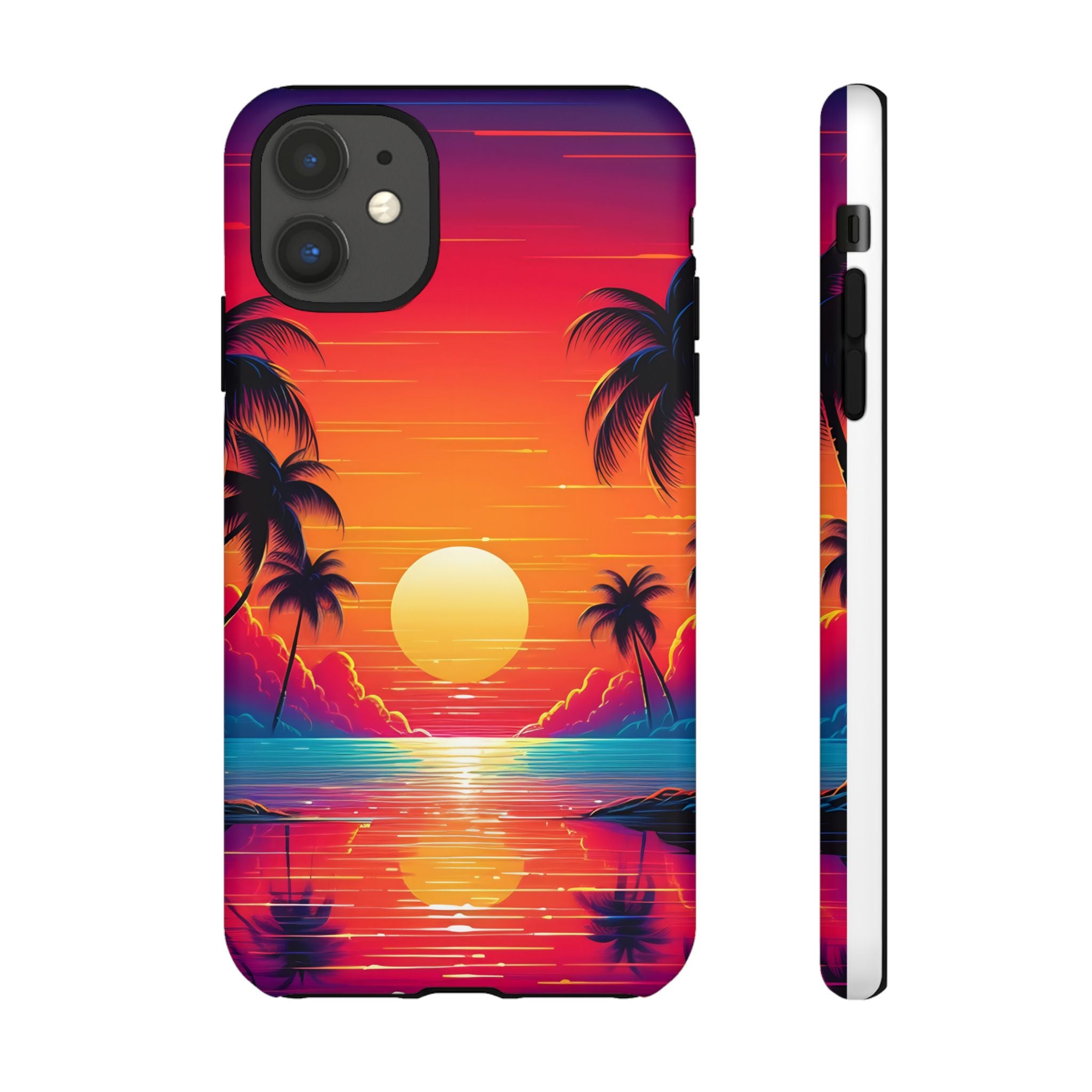 Sunset Palm Beach iPhone Case - Hexagon Stone