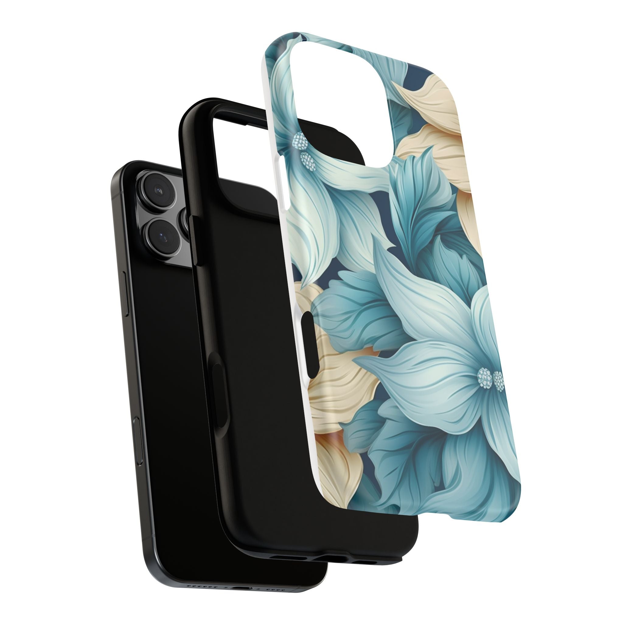 Teal Floral Hexagon iPhone Case - Rugged