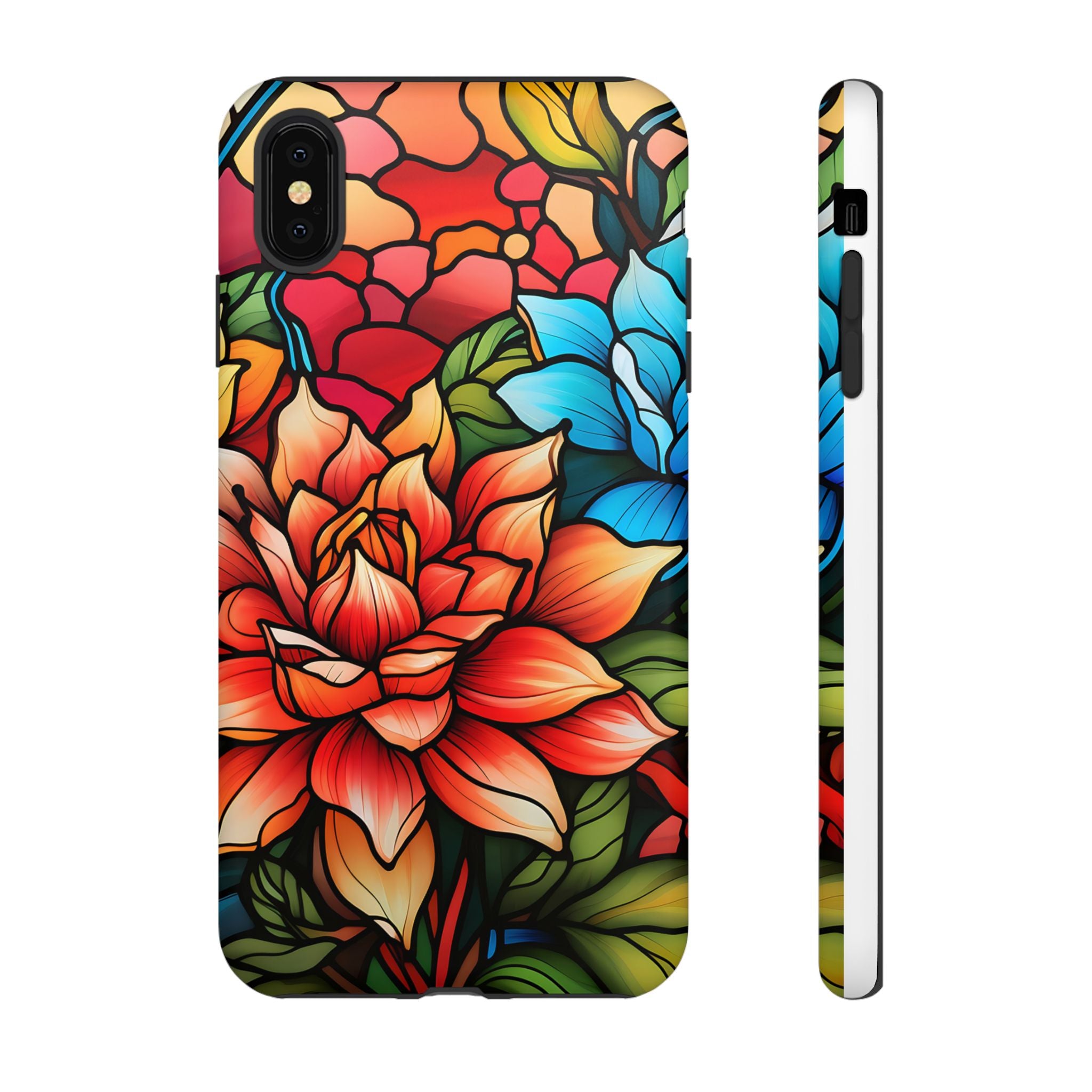 Stained Glass Floral iPhone Case - Hexagon Stone