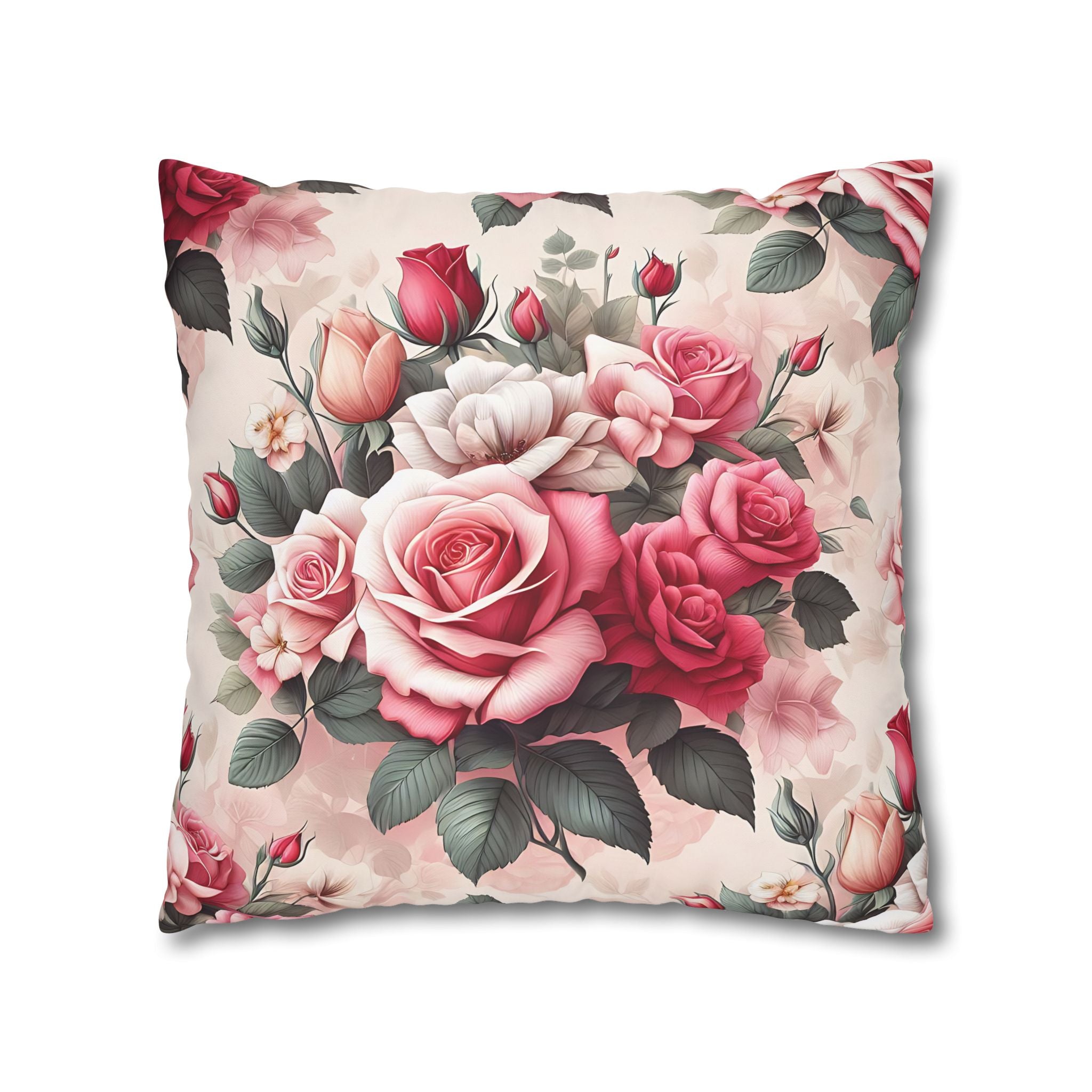 Pink Rose Pillowcase - Romantic Floral Design