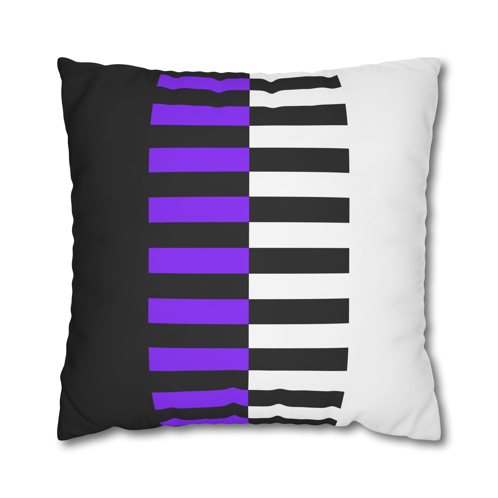 Abstract Piano Pillowcase - Purple & Black