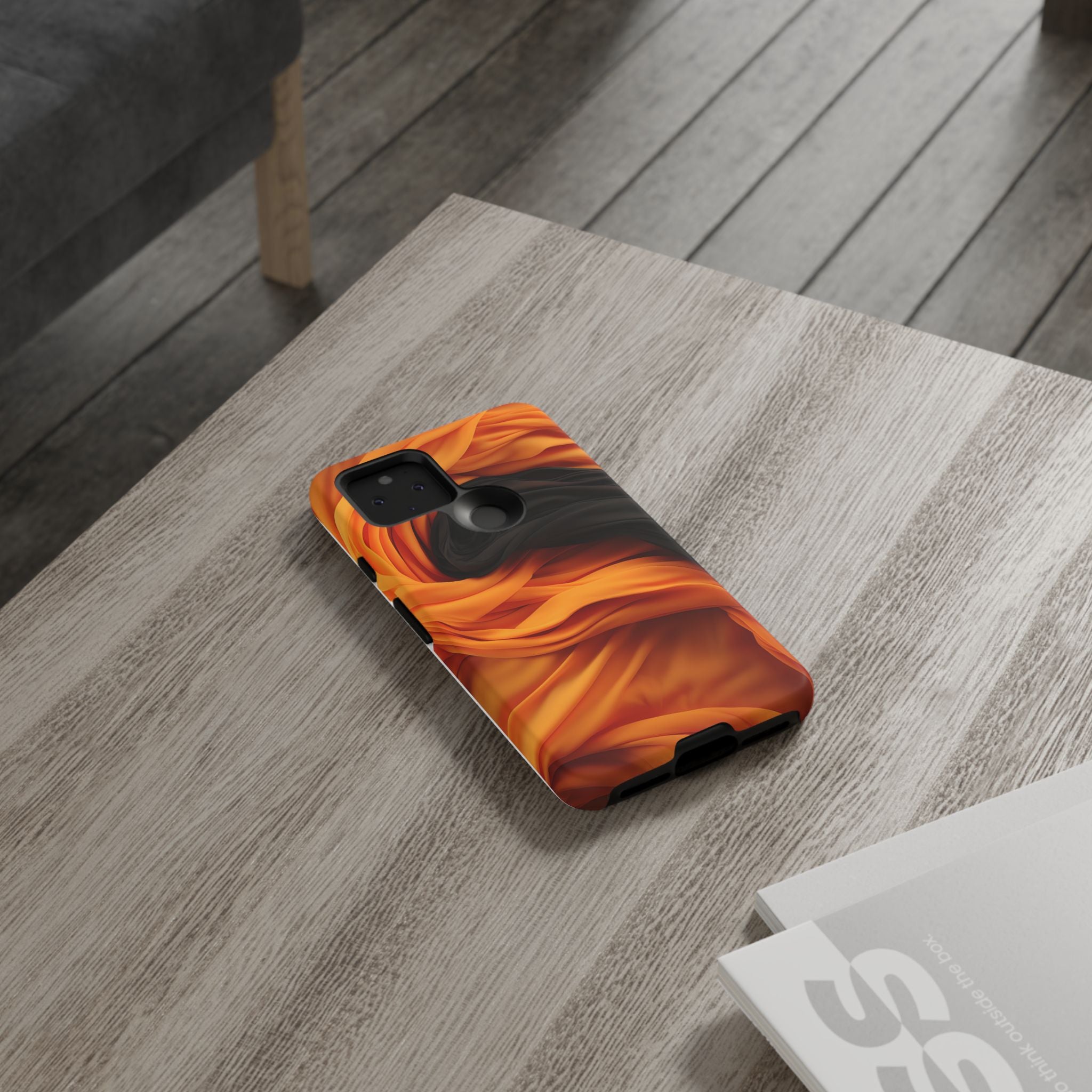 Abstract Orange & Gray Google Pixel Case (All Models)