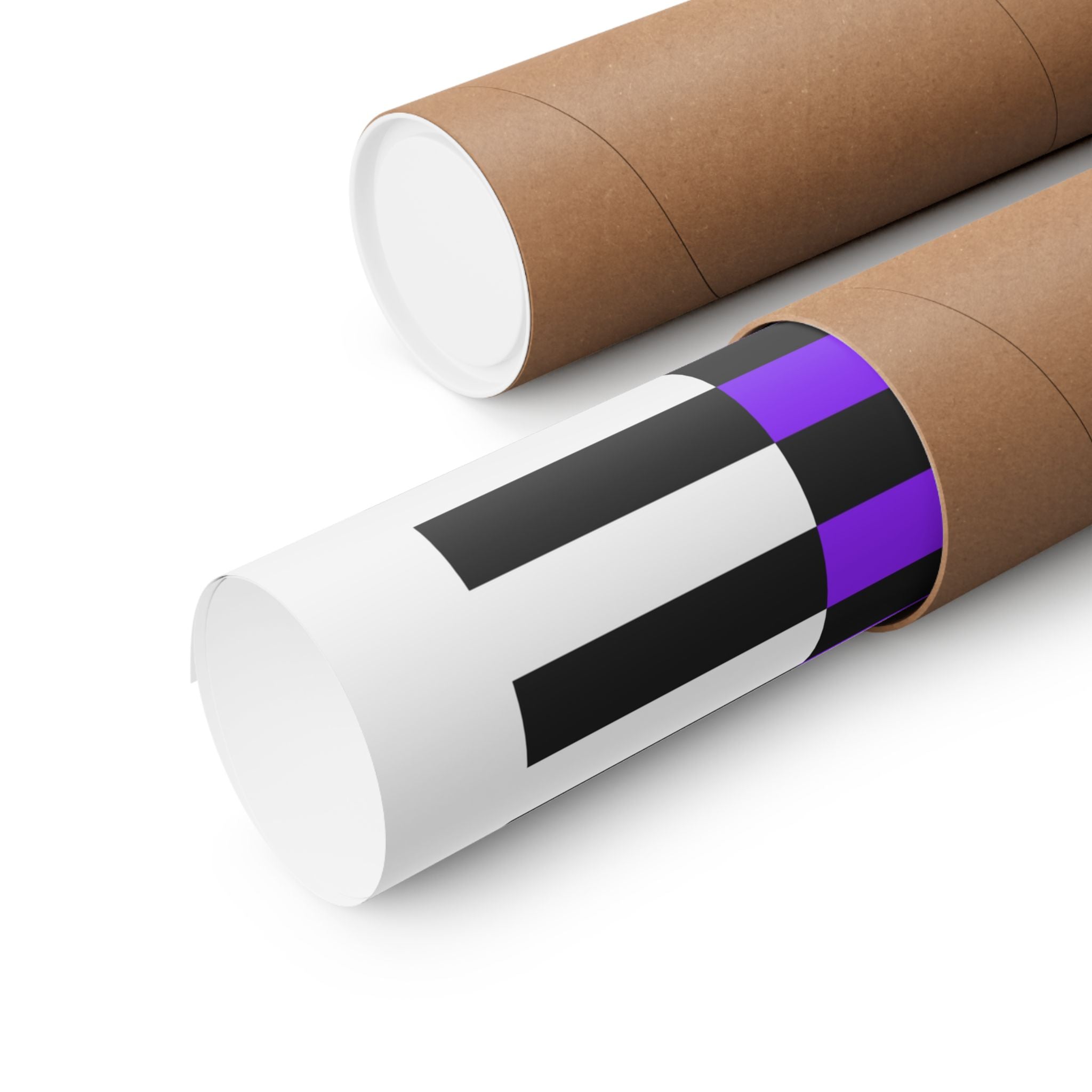 Abstract Purple & Black Stripe Poster