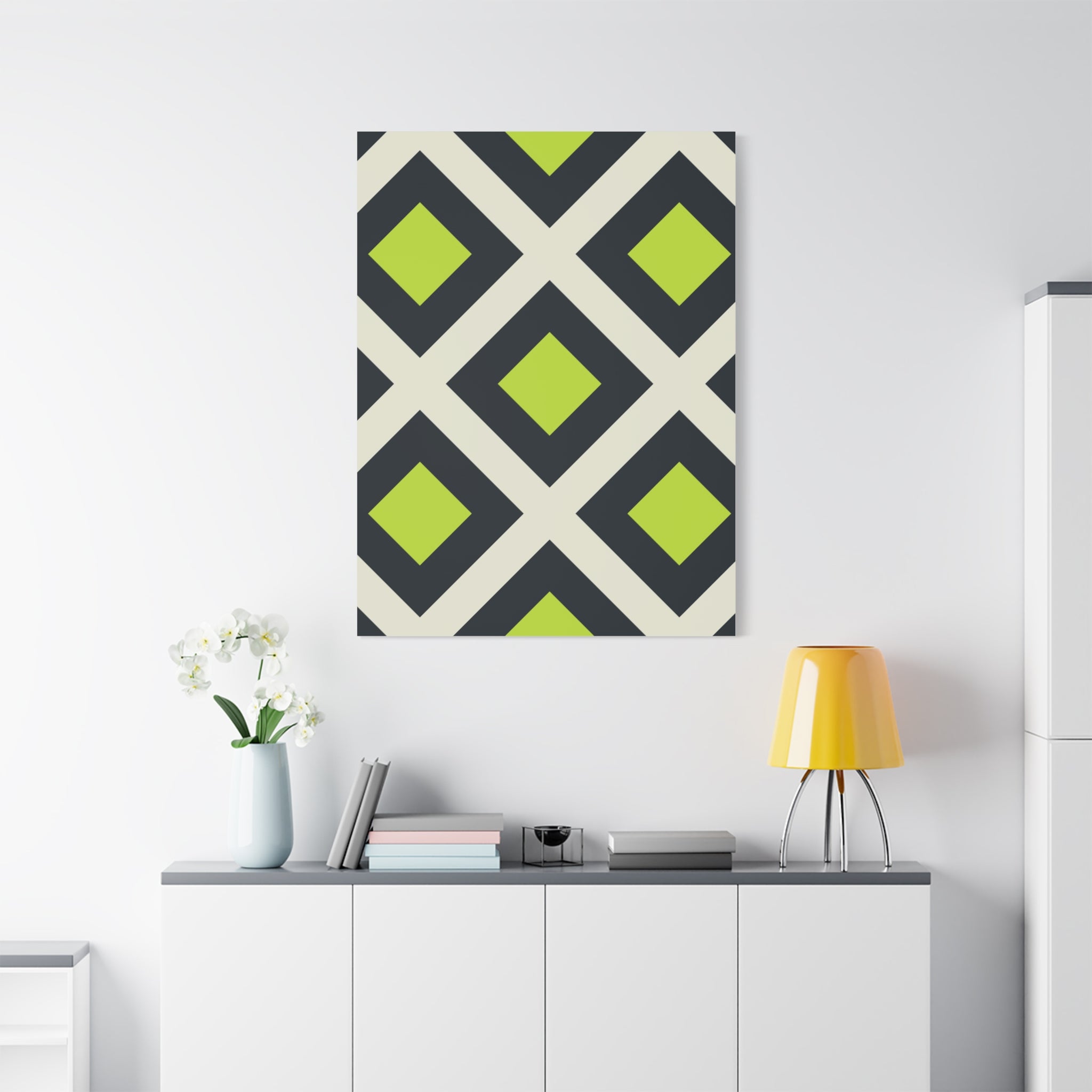 Geometric Teal & Green Canvas Art