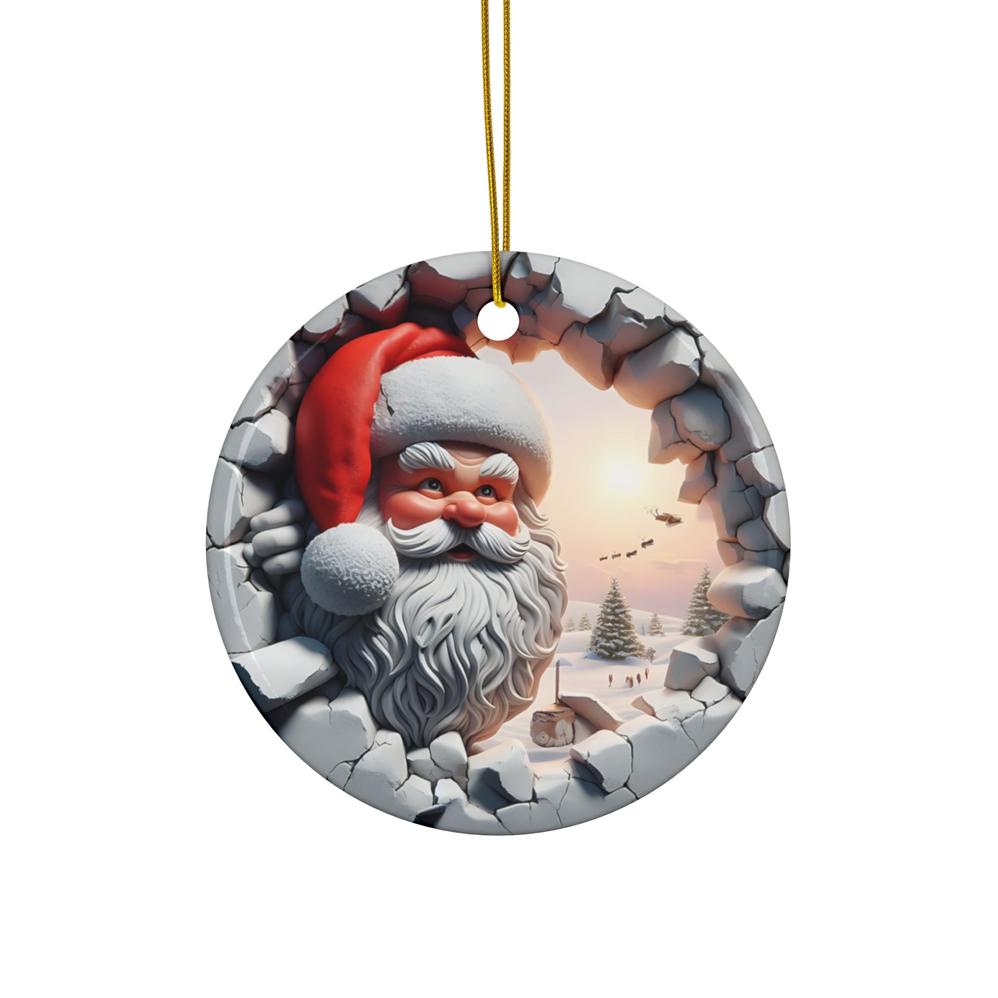 Santa's Festive Stone Break Ornament