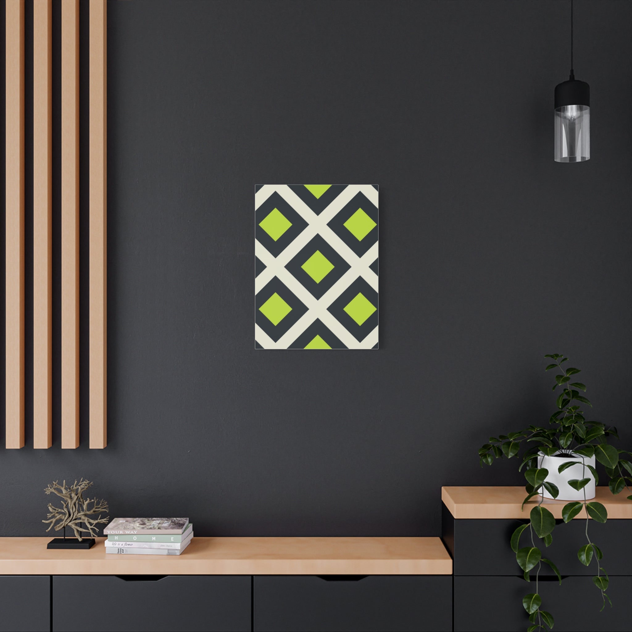 Geometric Teal & Green Canvas Art