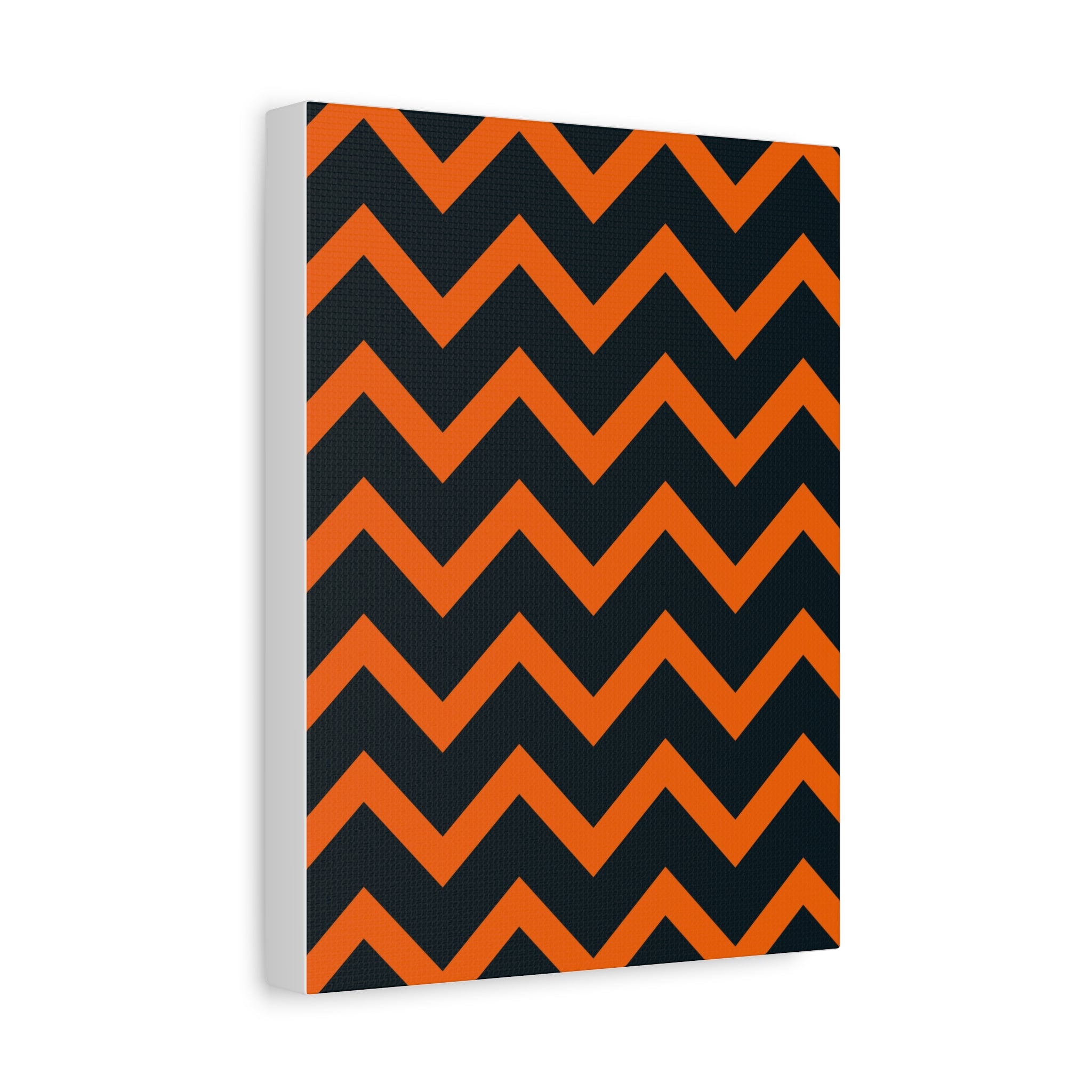 Orange & Navy Chevron Matte Canvas Art