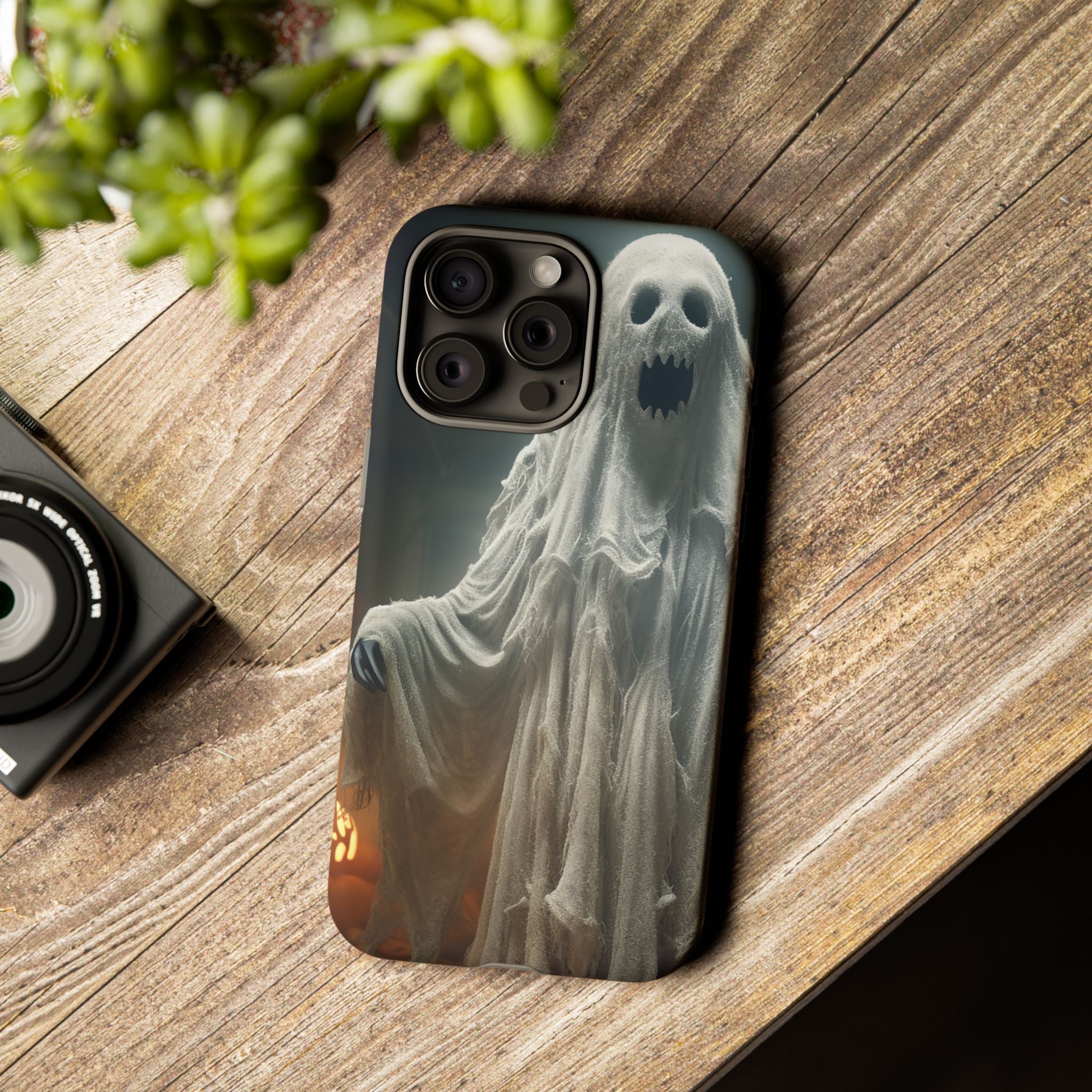 Spooky Ghost Hexagon Stone iPhone Case