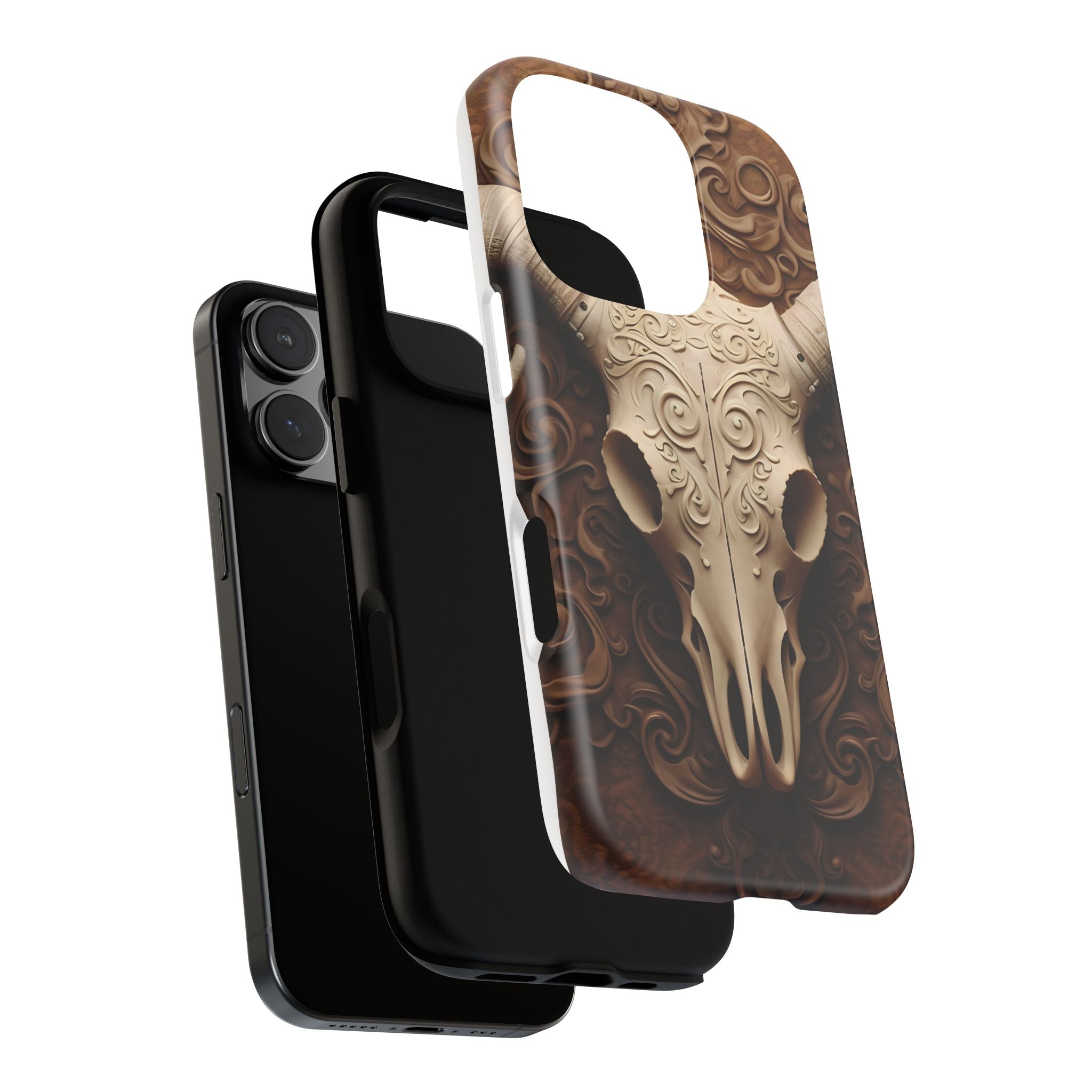 Baroque Ram Skull Hexagon Stone iPhone Case