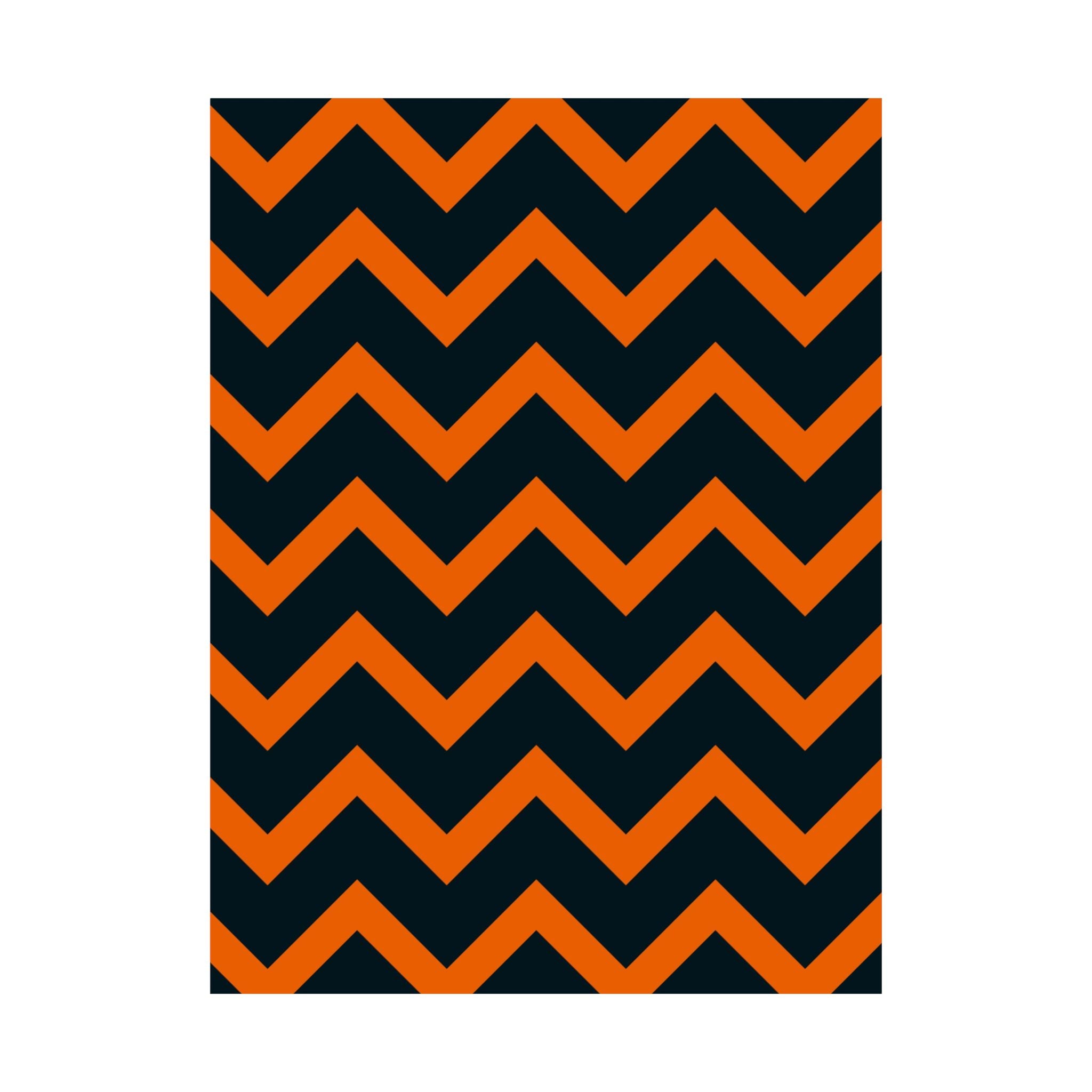 Orange & Blue Chevron Stripe Poster