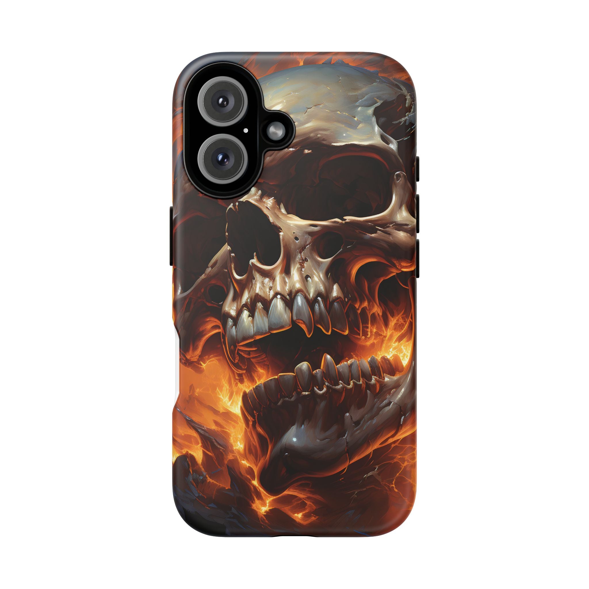 Fiery Skull Hexagon iPhone Case - Rugged