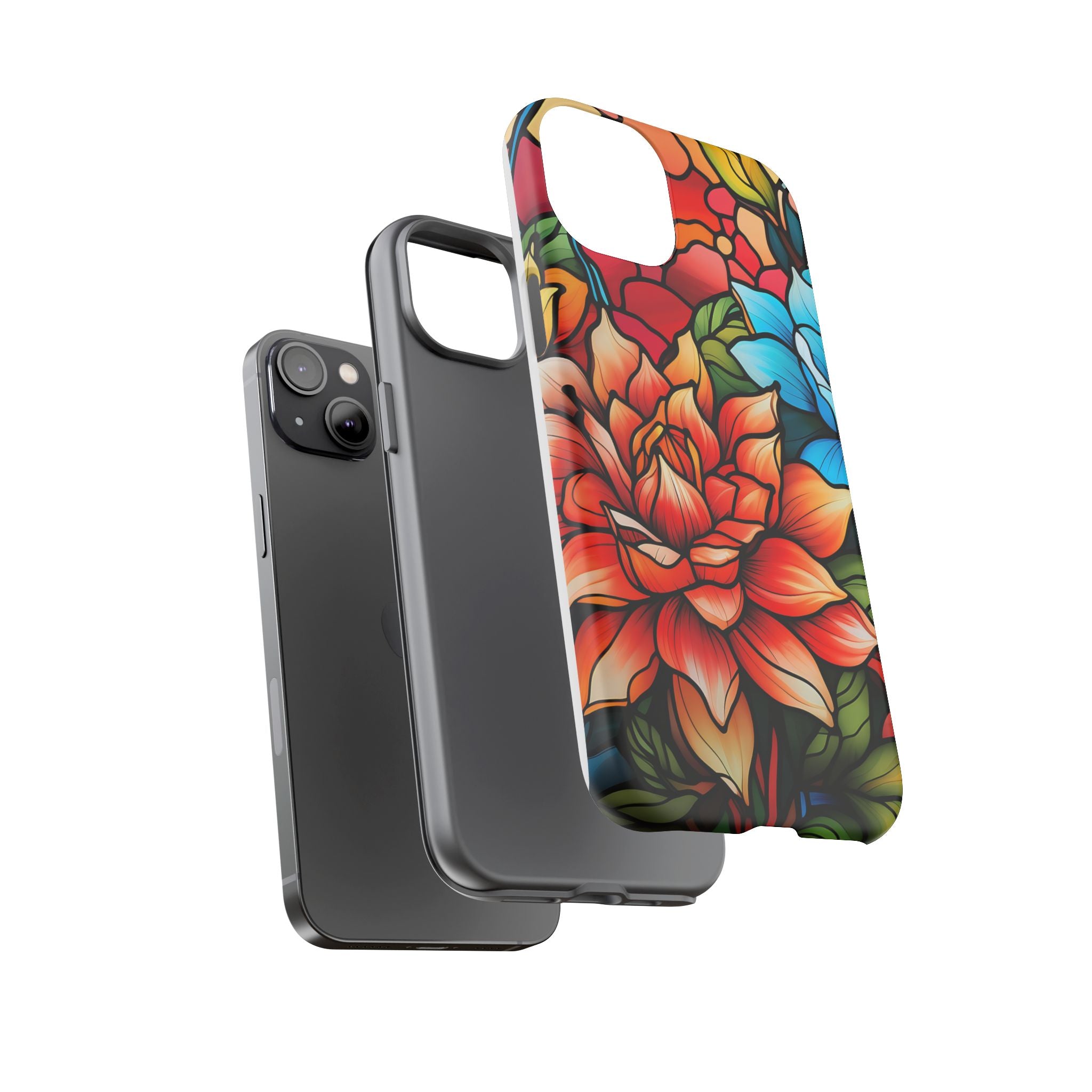 Stained Glass Floral iPhone Case - Hexagon Stone