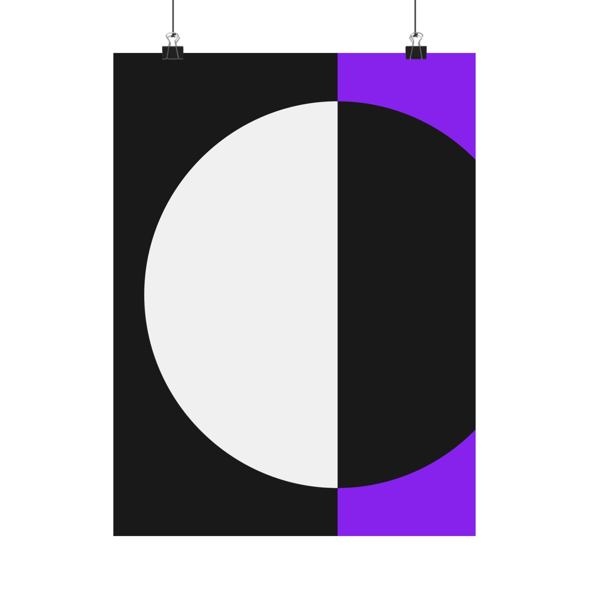 Abstract Purple & Black Geometric Poster