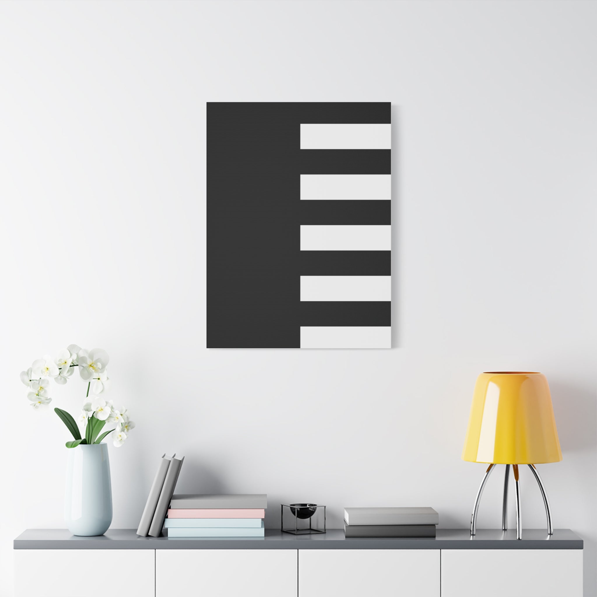 Abstract Minimalist Black & White Canvas Art