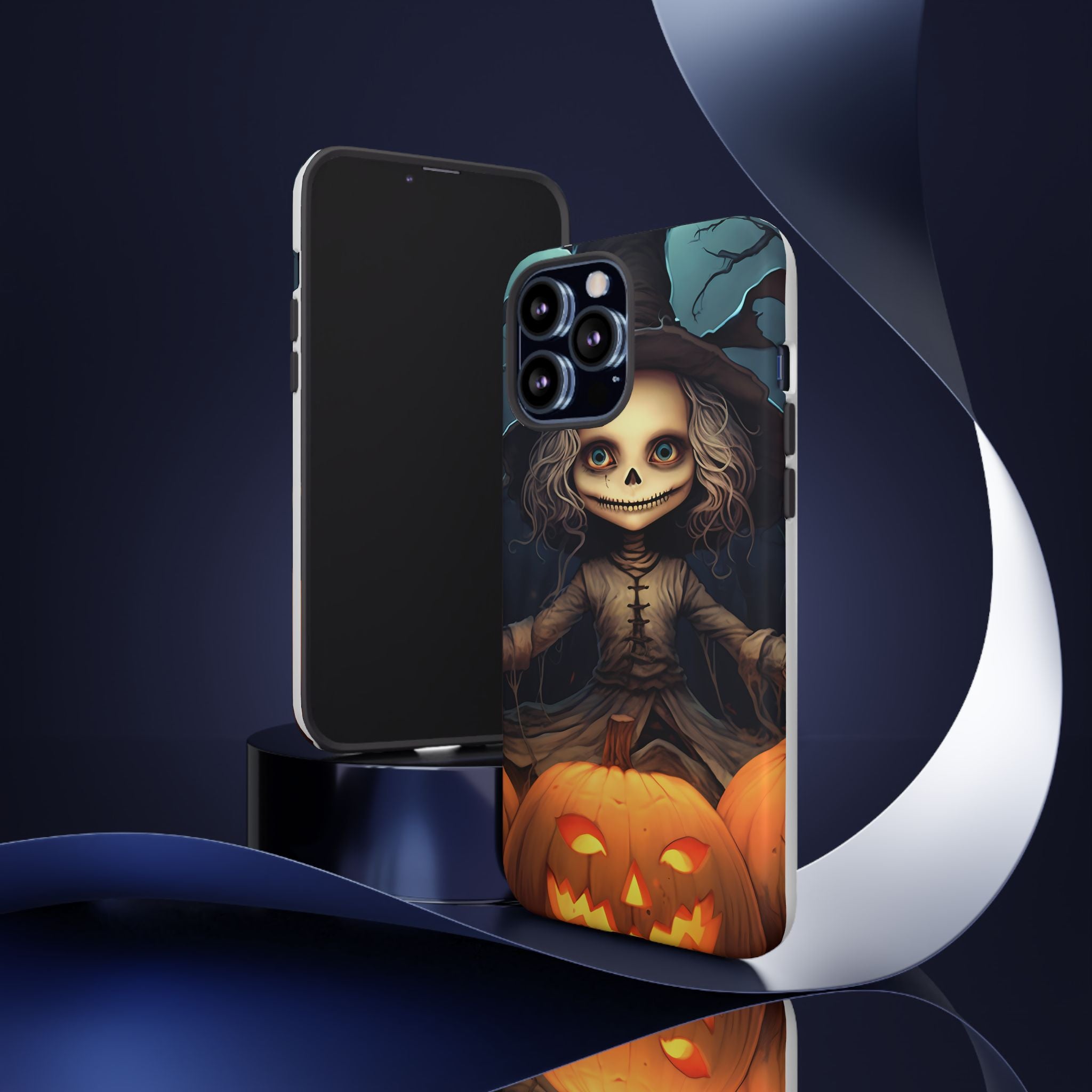 Spooky Skull Girl Halloween iPhone Case - Hexagon Stone