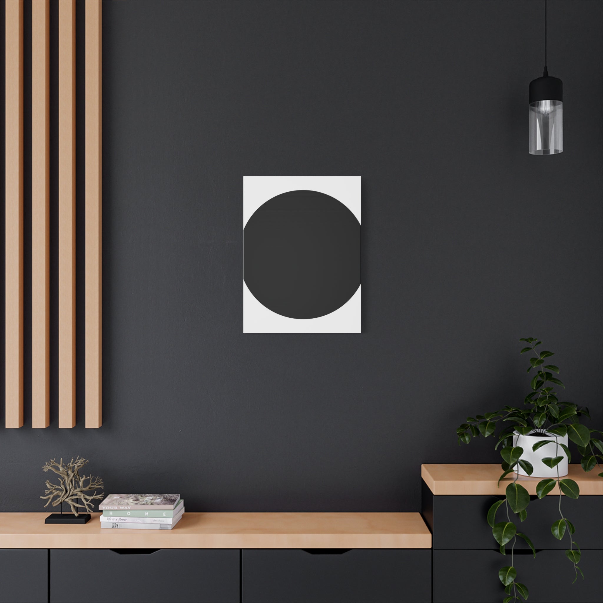 Minimalist Black Circle Canvas Art