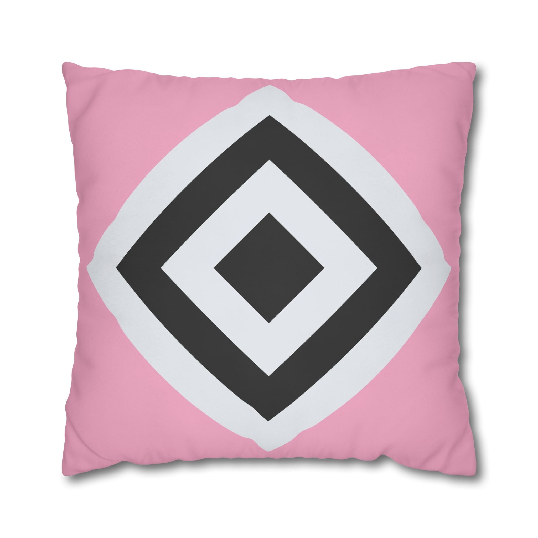 Geometric Diamond Pillowcase - Blush Pink