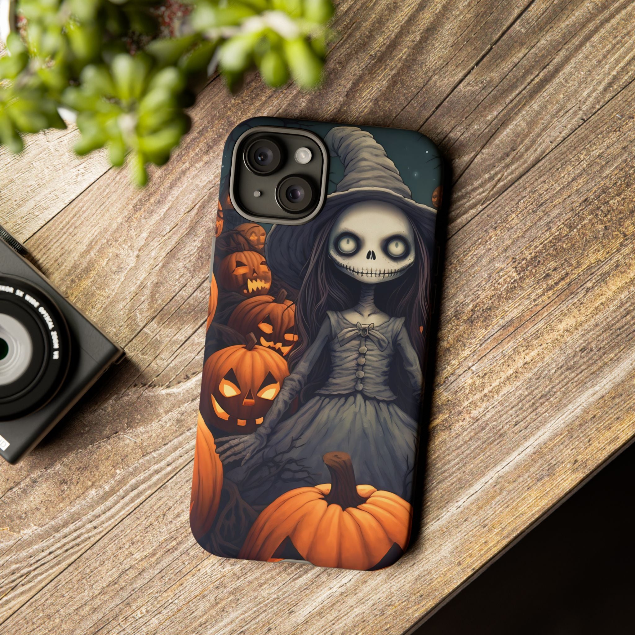 Spooky Witch Girl Hexagon Stone iPhone Case