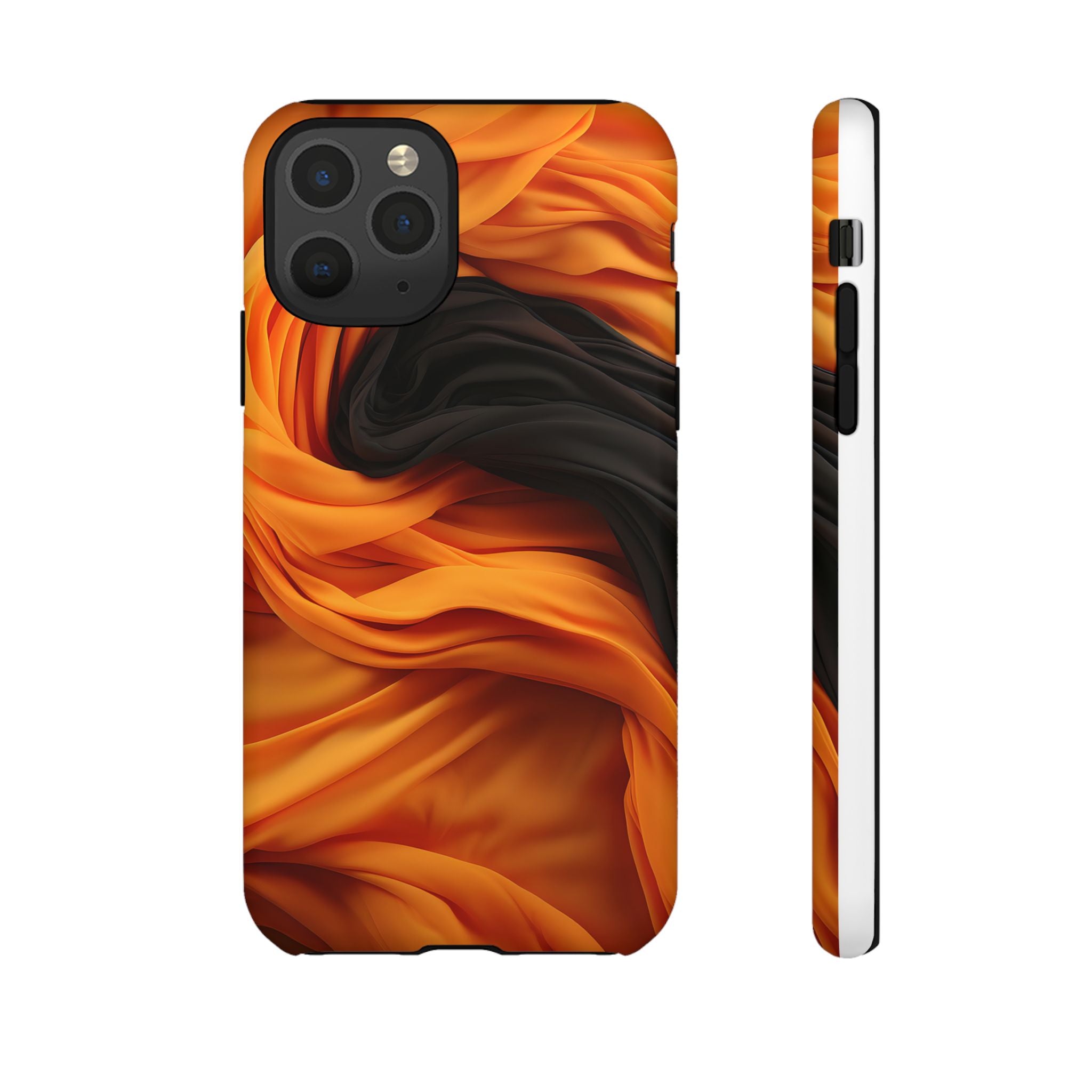 Abstract Orange & Gray Hexagon Stone iPhone Case