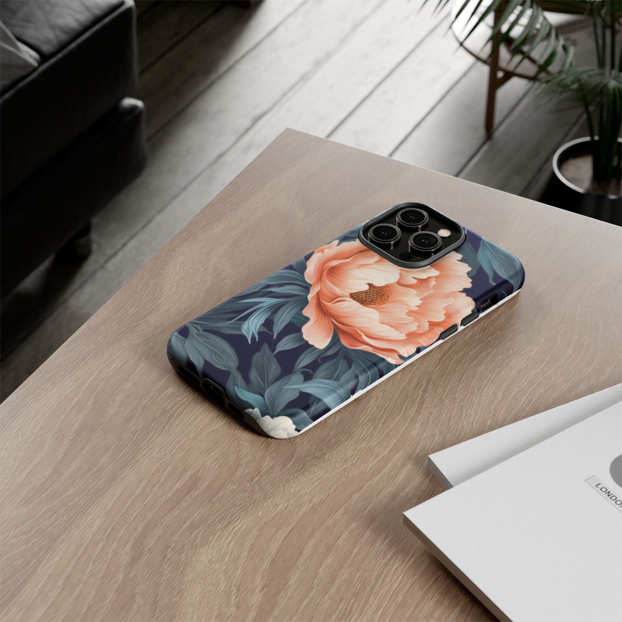 Moody Floral iPhone Case - Hexagon Stone