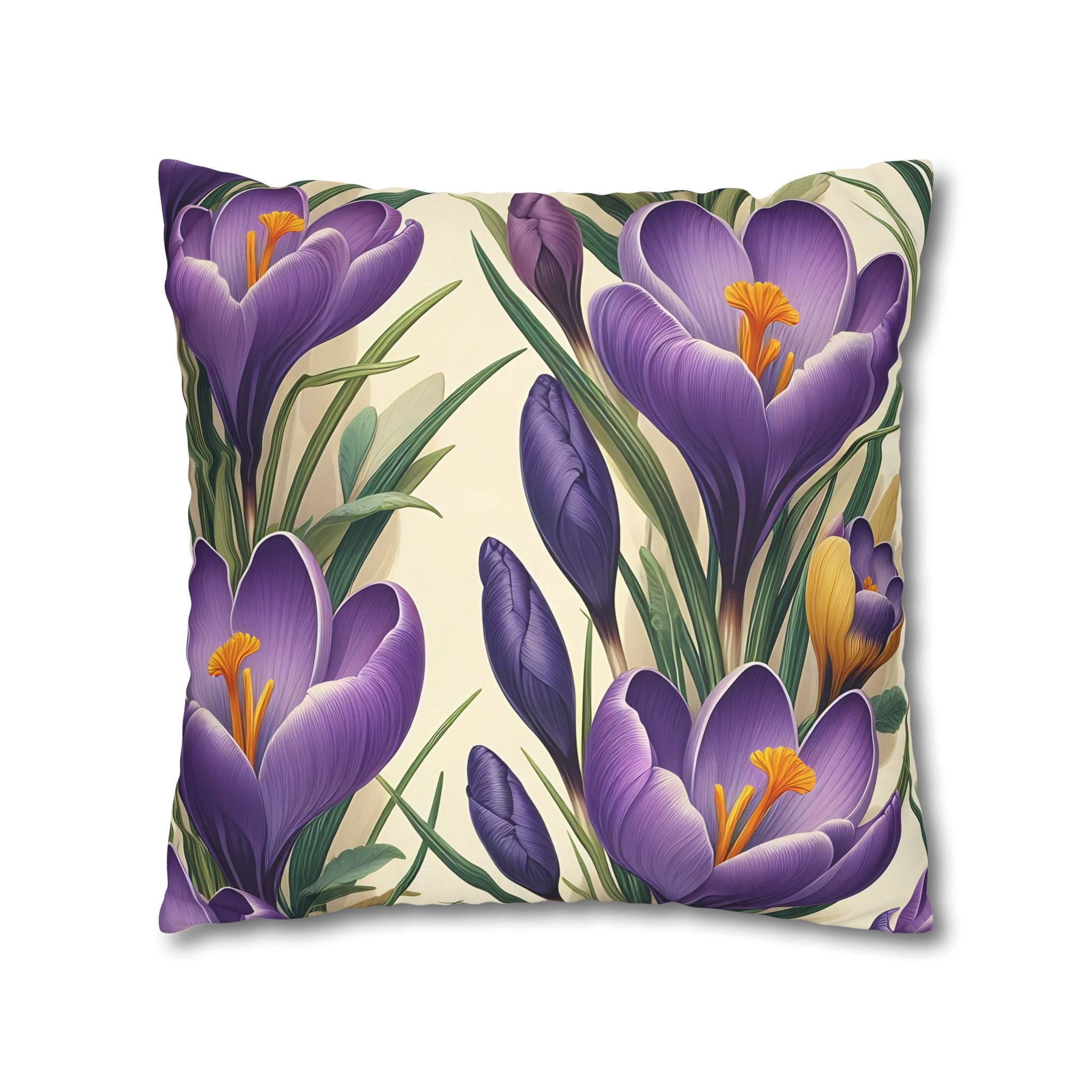 Luxury Crocus Pillowcase - Botanical Art