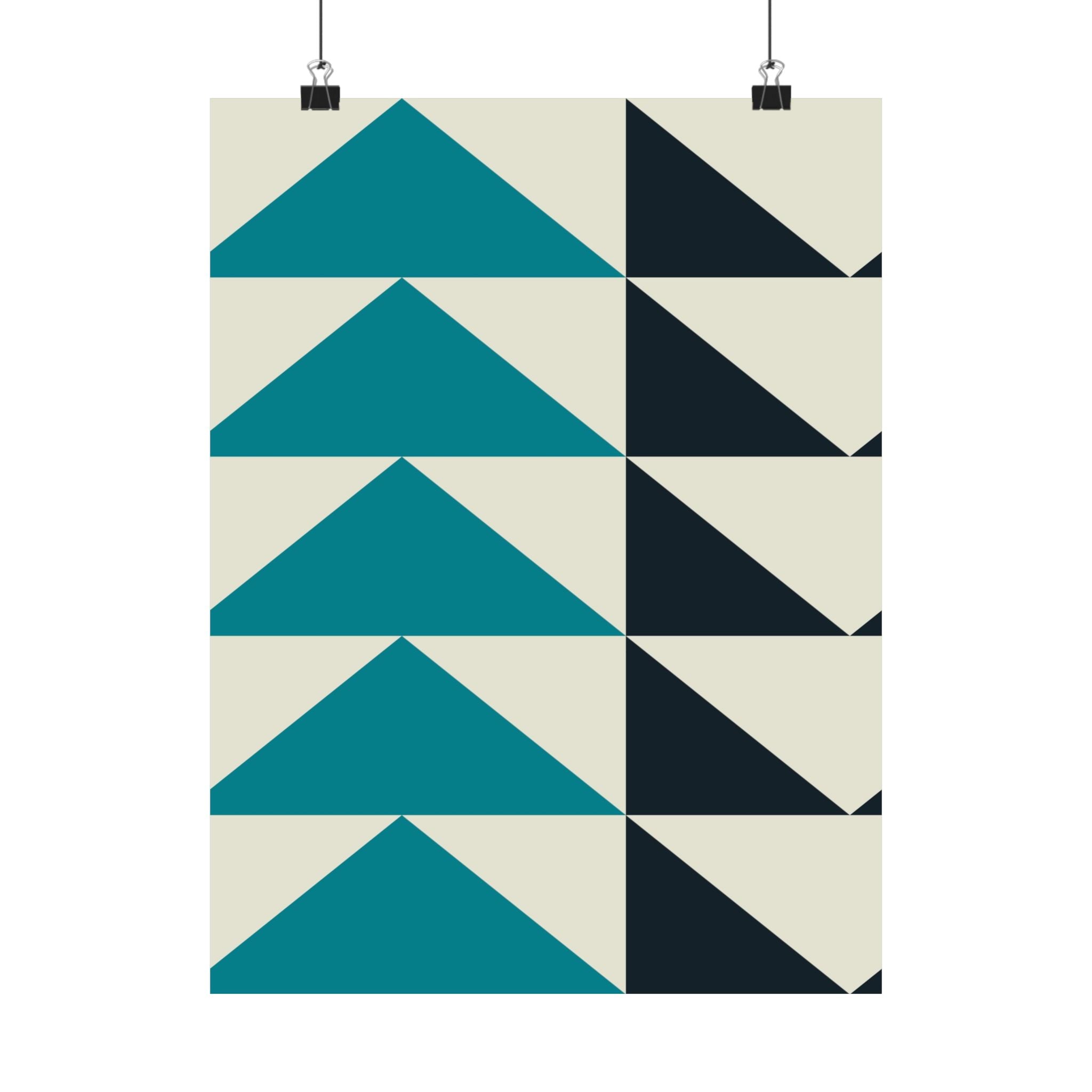 Geometric Teal & Black Triangle Poster