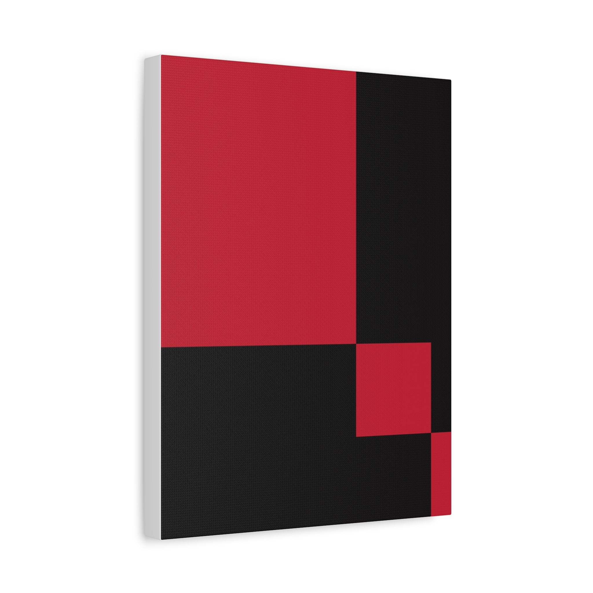 Abstract Red & Black Geometric Canvas Art