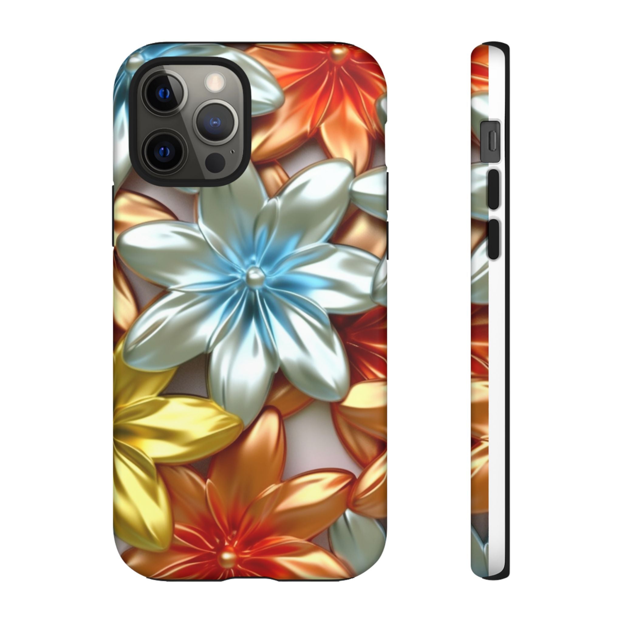 Metallic Flower Hexagon iPhone Case - Rugged